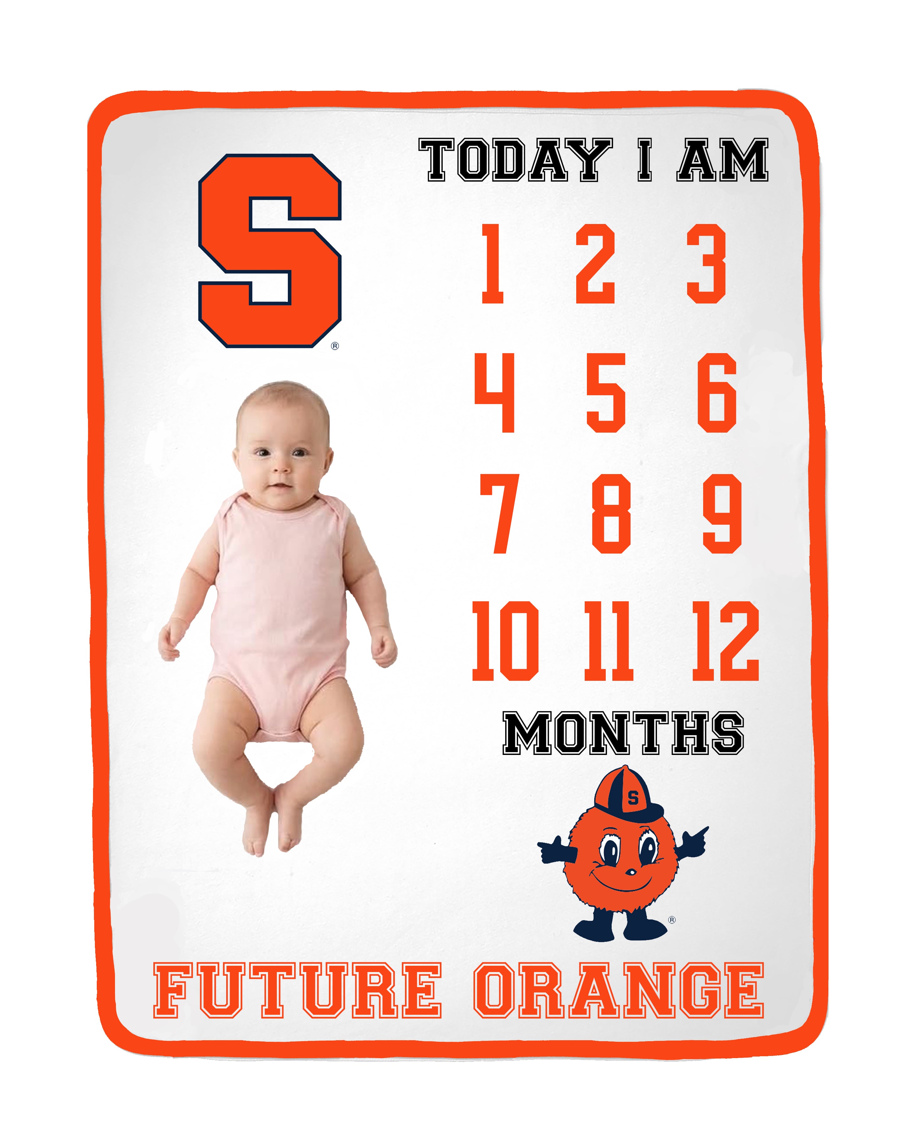 Syracuse Orange Baby Milestone Blanket