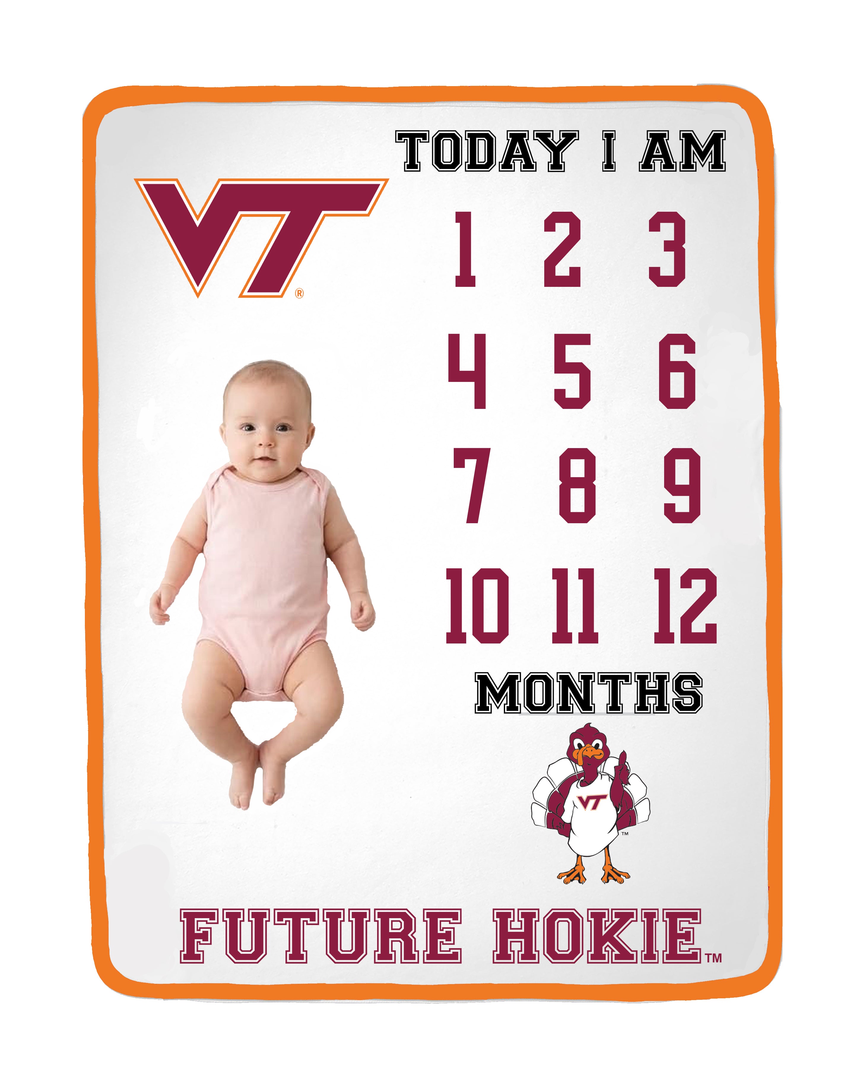 Virginia Tech Hokies Baby Milestone Blanket
