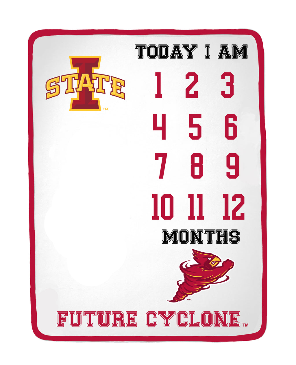 Iowa State Cyclones Baby Milestone Blanket