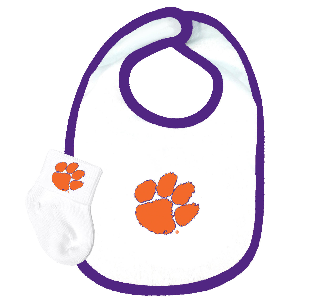 Clemson Tigers Baby Bib and Socks Set