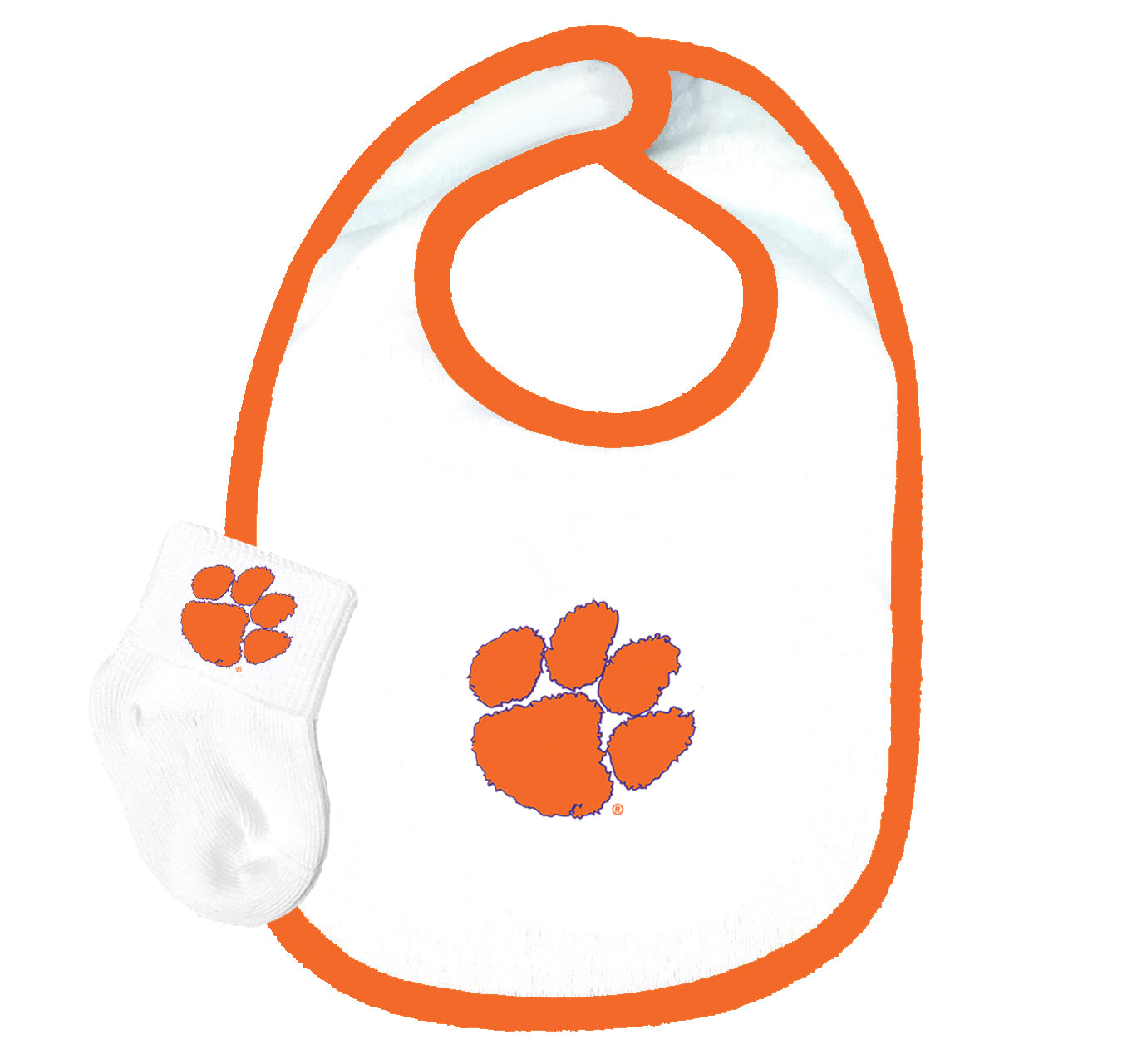 Clemson Tigers Baby Bib and Socks Set