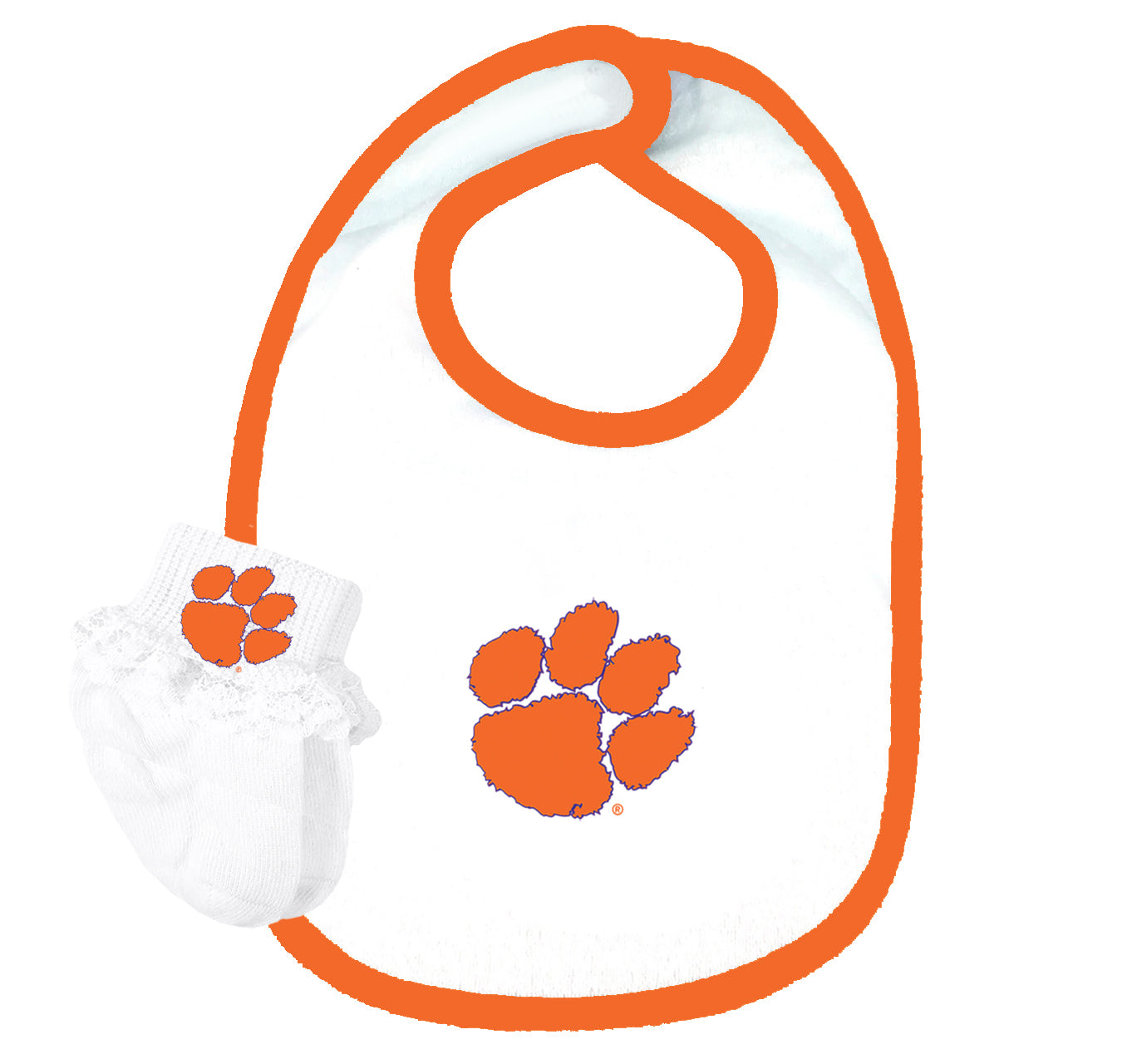 Clemson Tigers Baby Bib and Socks Set