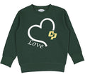 Cal Poly Mustangs Love Heart Baby/Toddler/Youth Sweatshirt