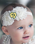 Cal Poly Mustangs Baby/Toddler Shabby Flower Hair Bow Headband