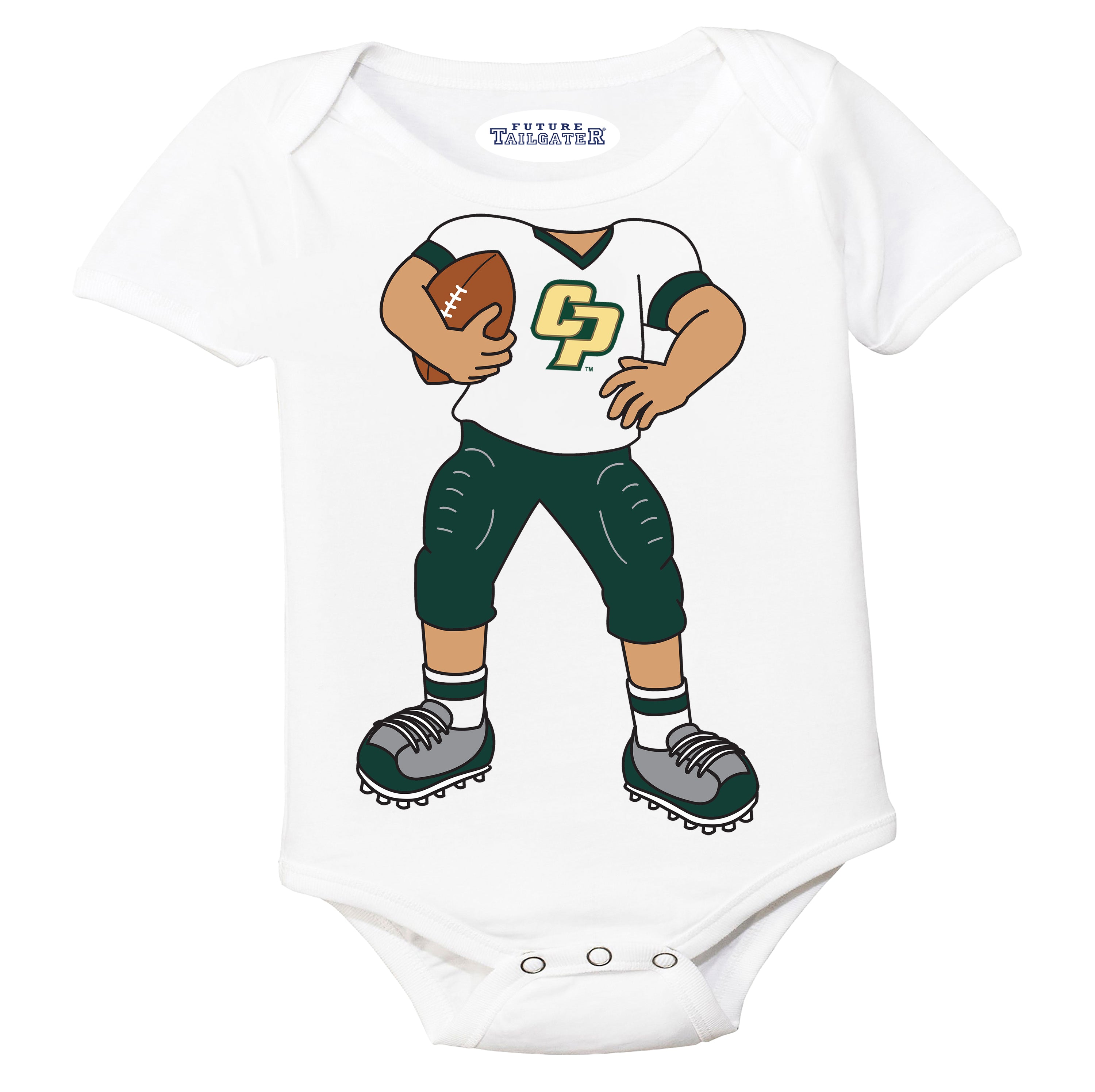 Cal Poly Mustangs Heads Up! Football Player Baby Bodysuit