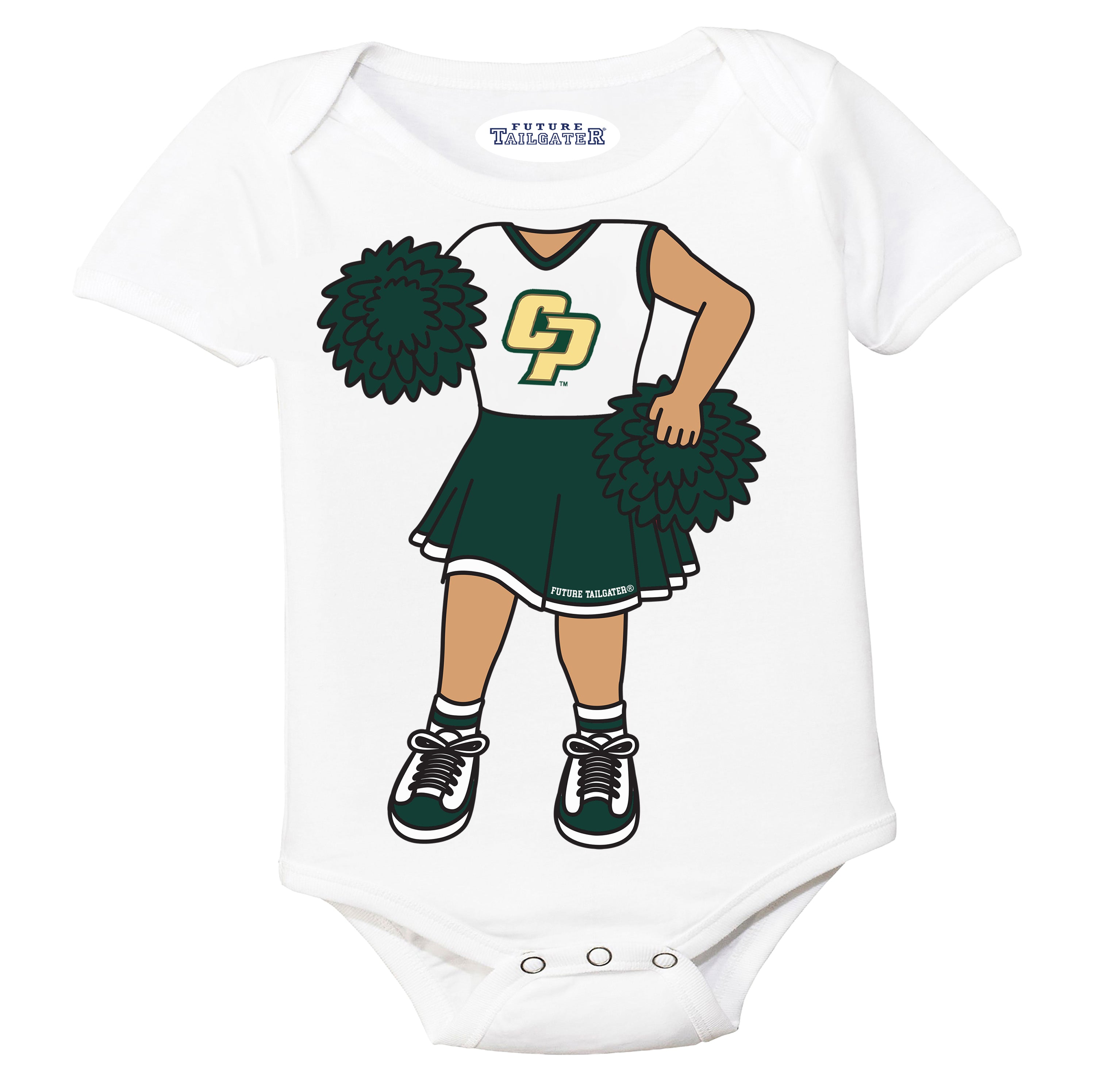 Cal Poly Mustangs Heads Up! Cheerleader Baby Bodysuit