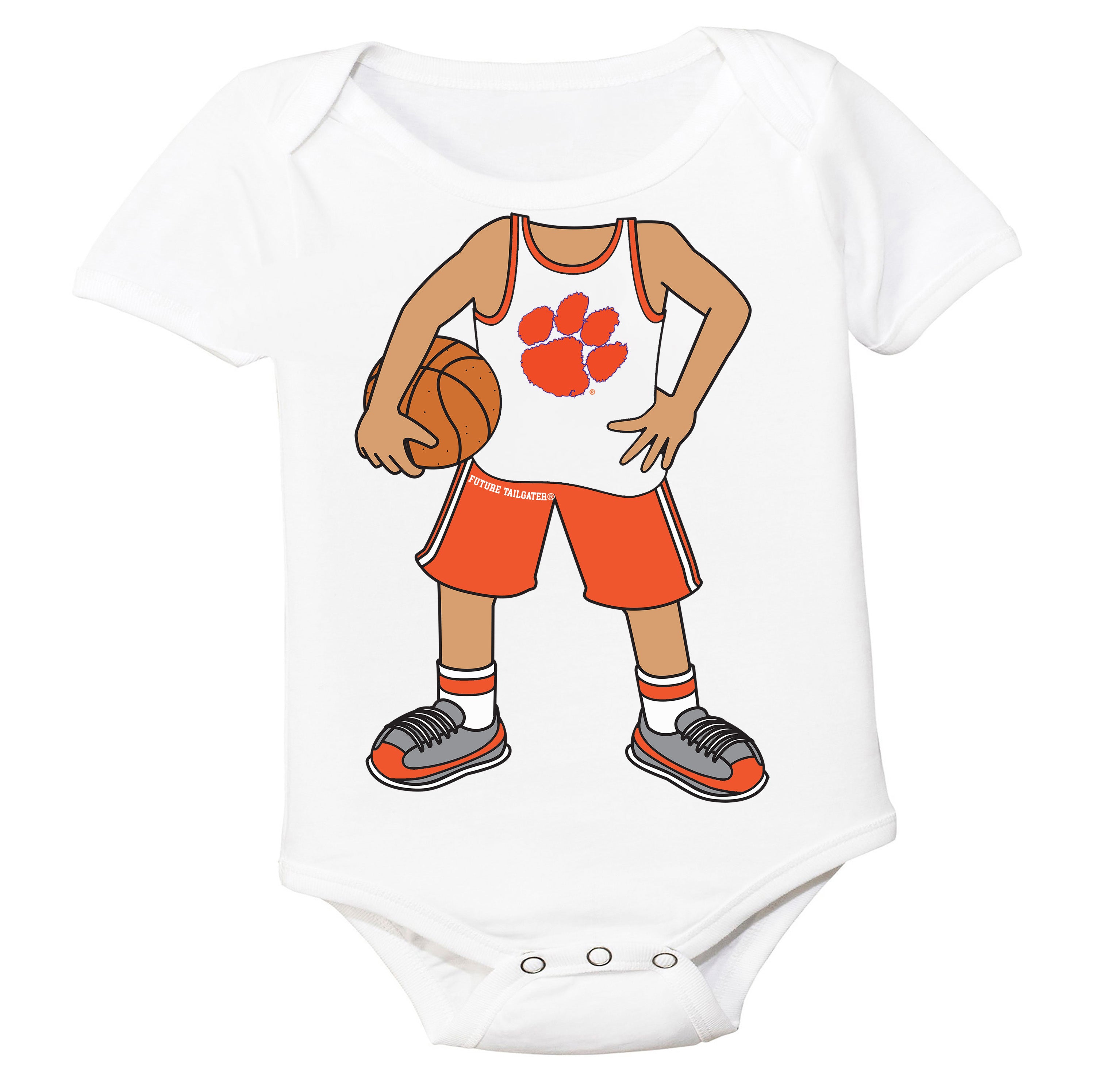 Clemson Tigers Heads Up! Basketball Player Baby Bodysuit