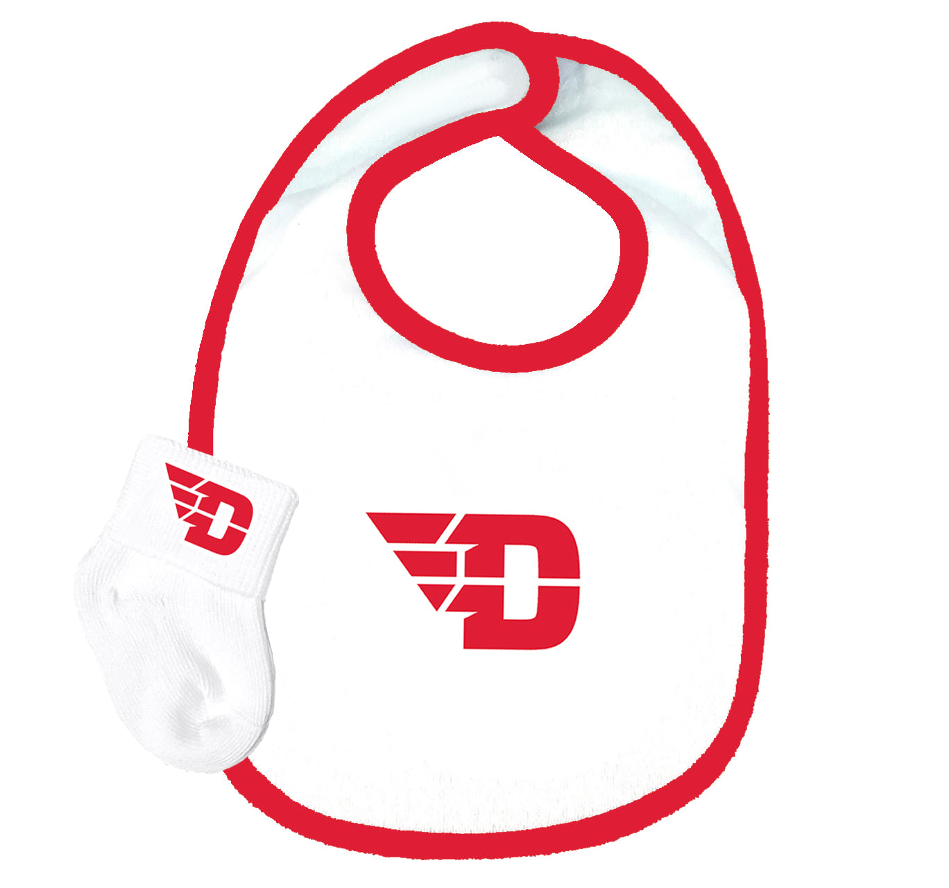 Dayton Flyers Baby Bib and Socks Set