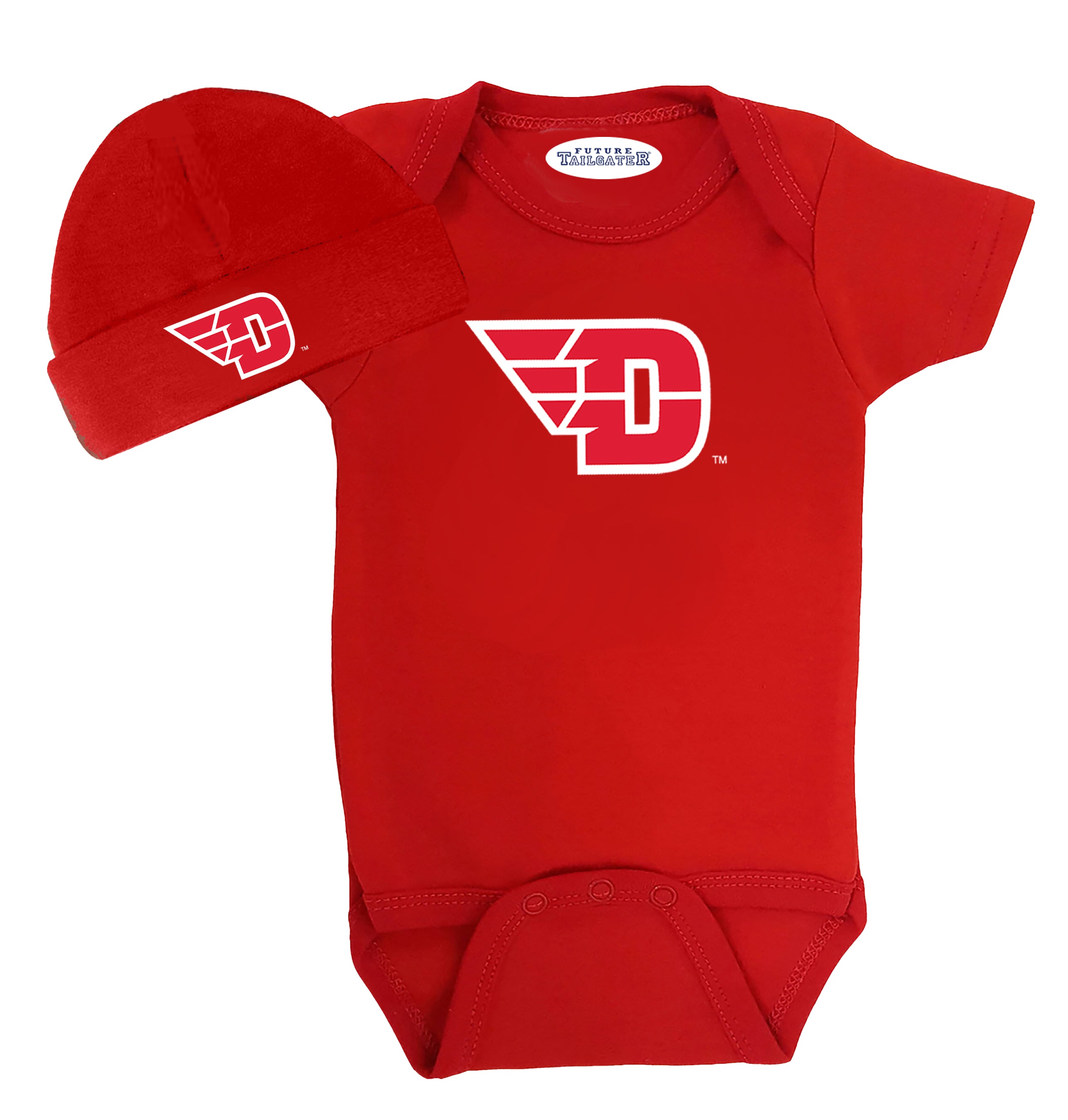 Dayton Flyers LOGO Baby Onesie and Cap Set