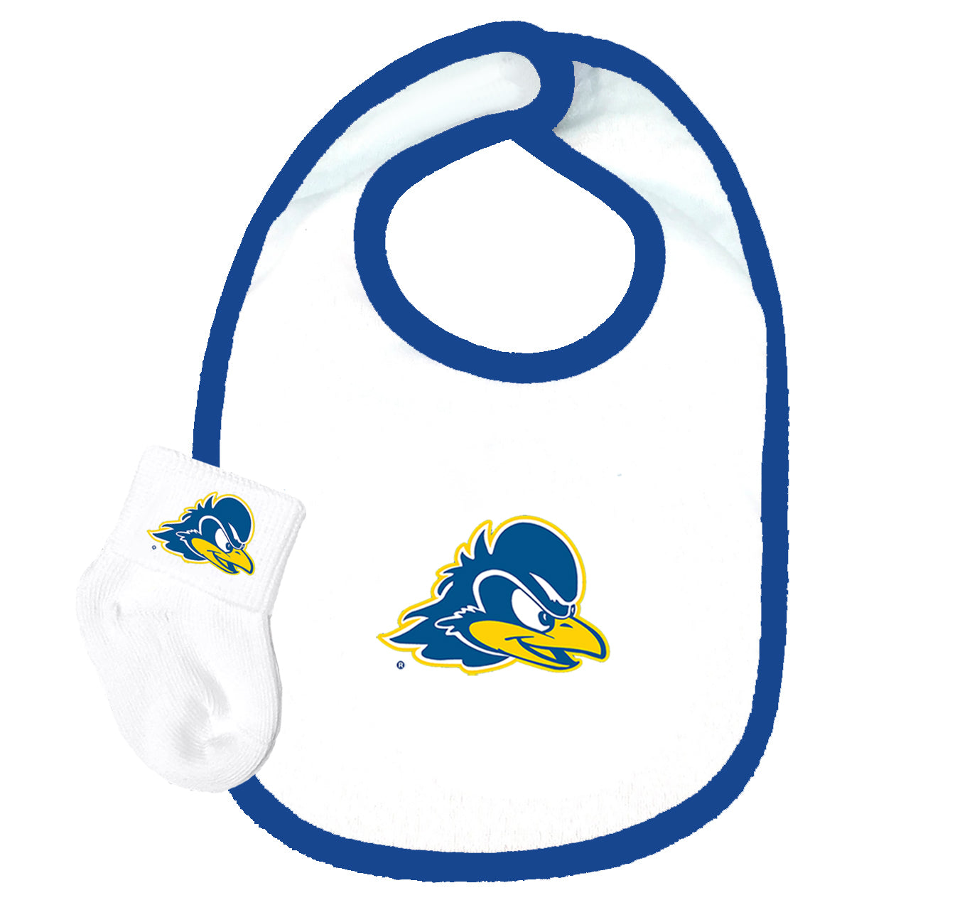 Delaware Blue Hens Baby Bib and Socks Set