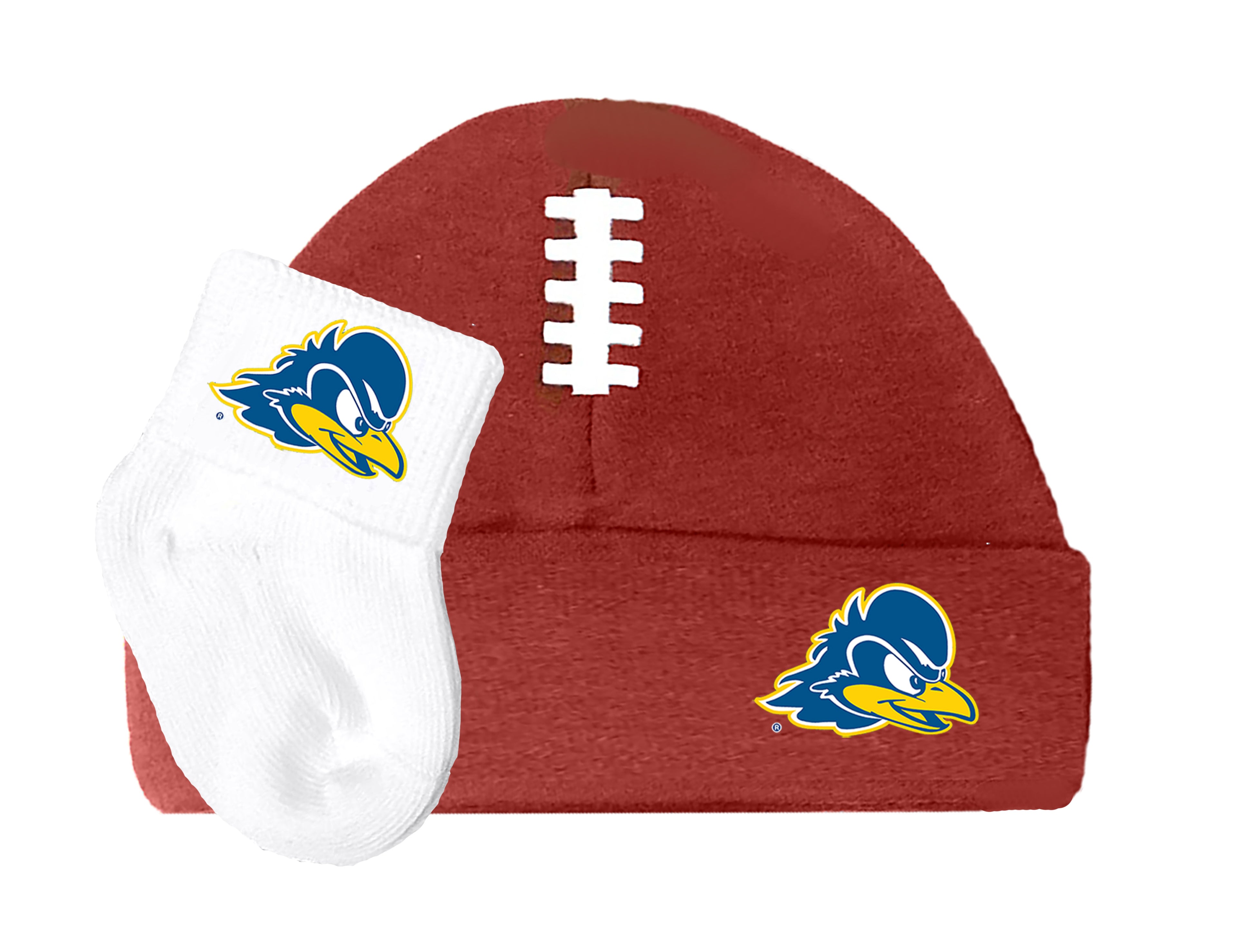 Delaware Blue Hens Baby Brown Football Cap and Socks Set 0-9 Months