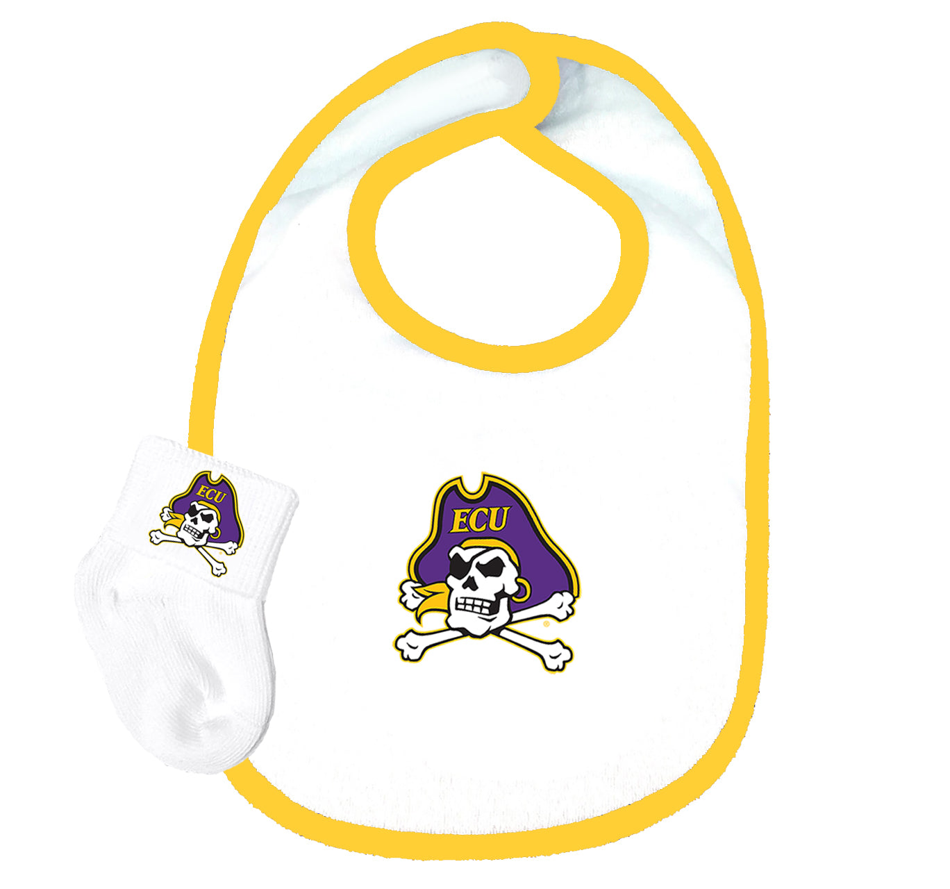 ECU Pirates Baby Bib and Socks Set