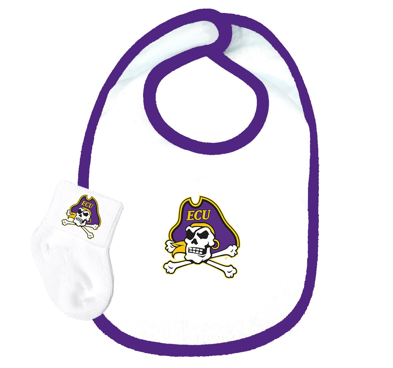 ECU Pirates Baby Bib and Socks Set