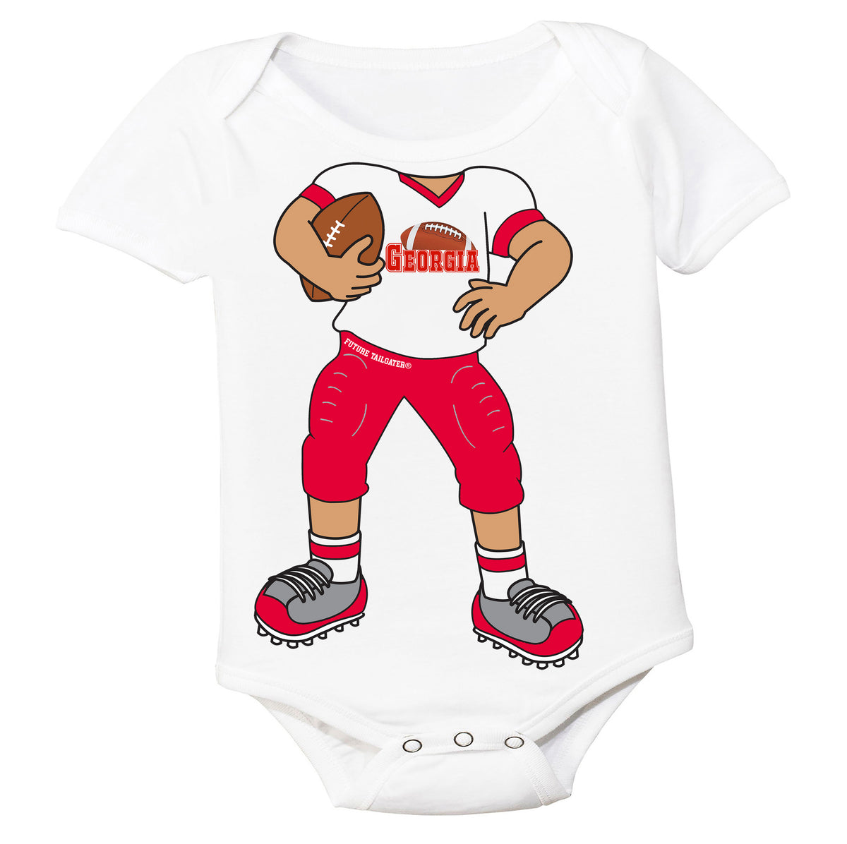 Georgia State Pride Heads Up Football Player Baby Bodysuit