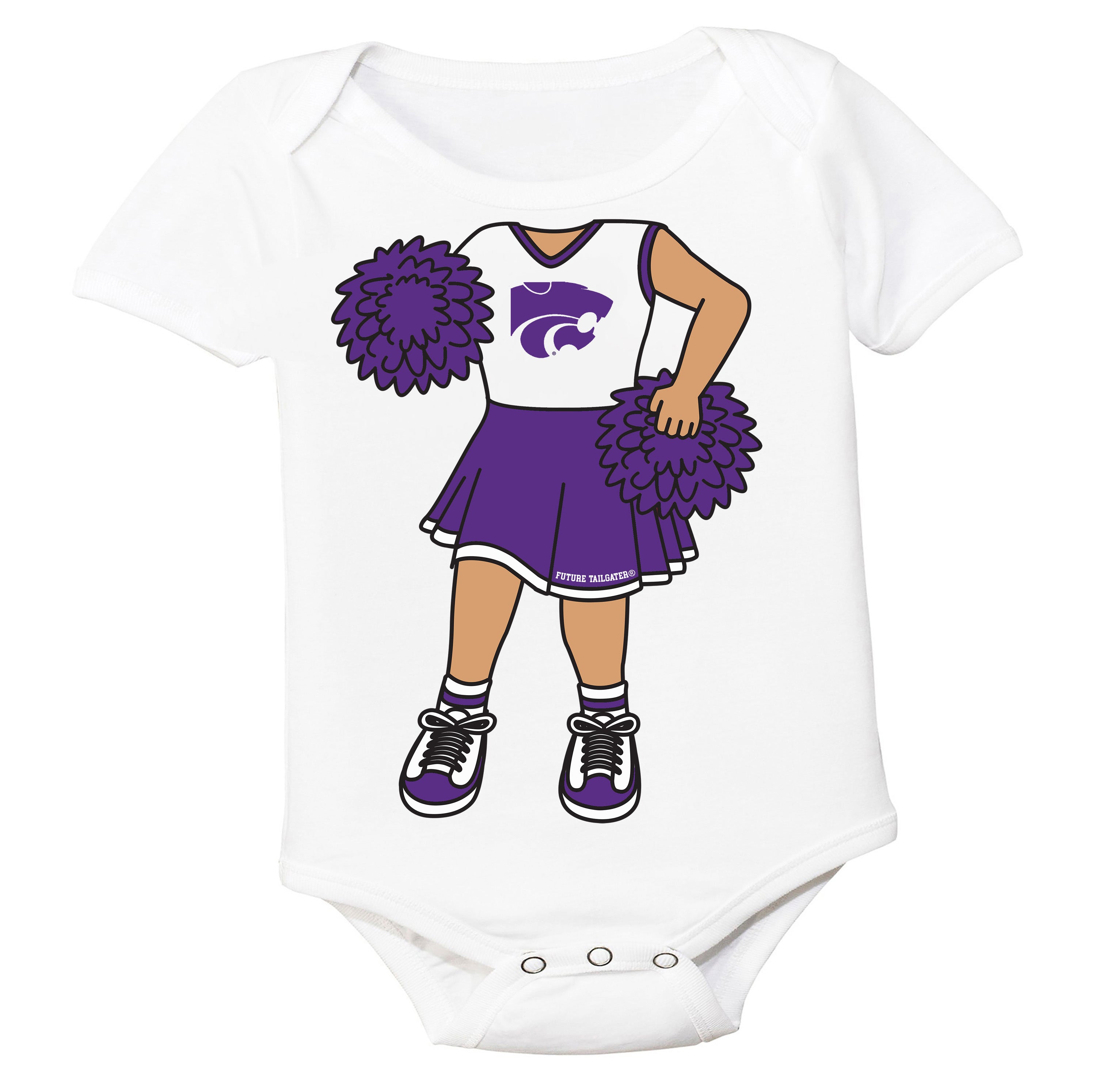 Kansas State Wildcats Heads Up! Cheerleader Baby Bodysuit