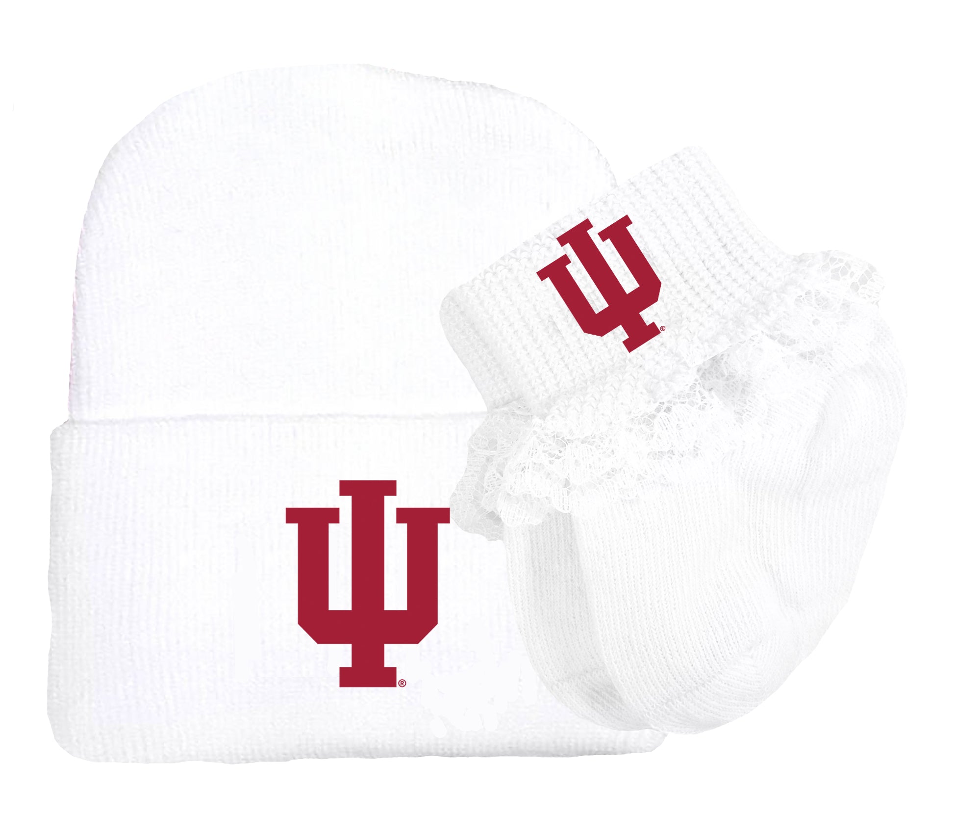 Indiana Hoosiers Baby Knit Cap and Socks Set