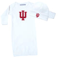 Indiana Hoosiers LOGO Baby Layette Gown and Cap Set - White
