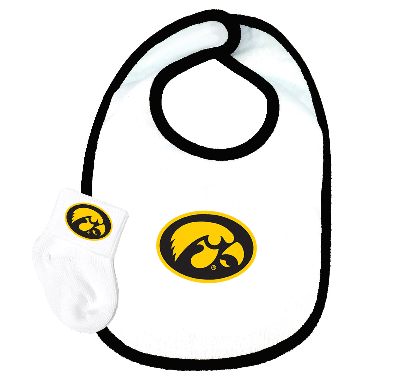 Iowa Hawkeyes Baby Bib and Socks Set