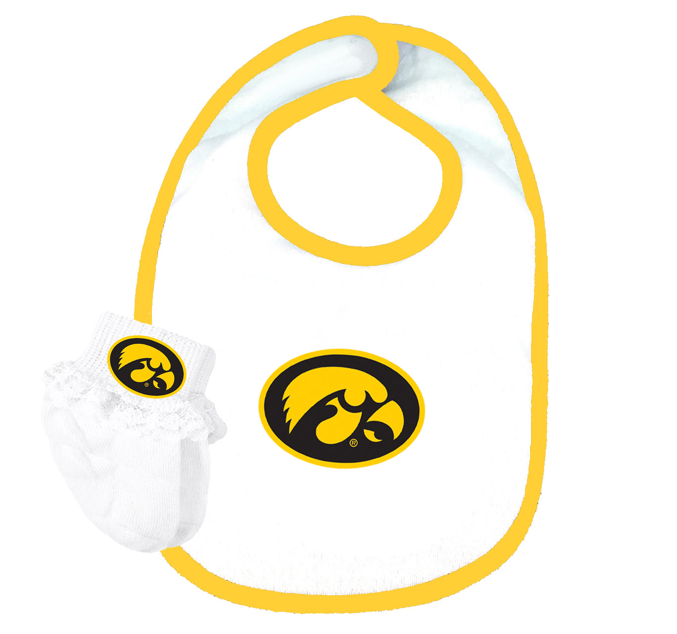 Iowa Hawkeyes Baby Bib and Socks Set