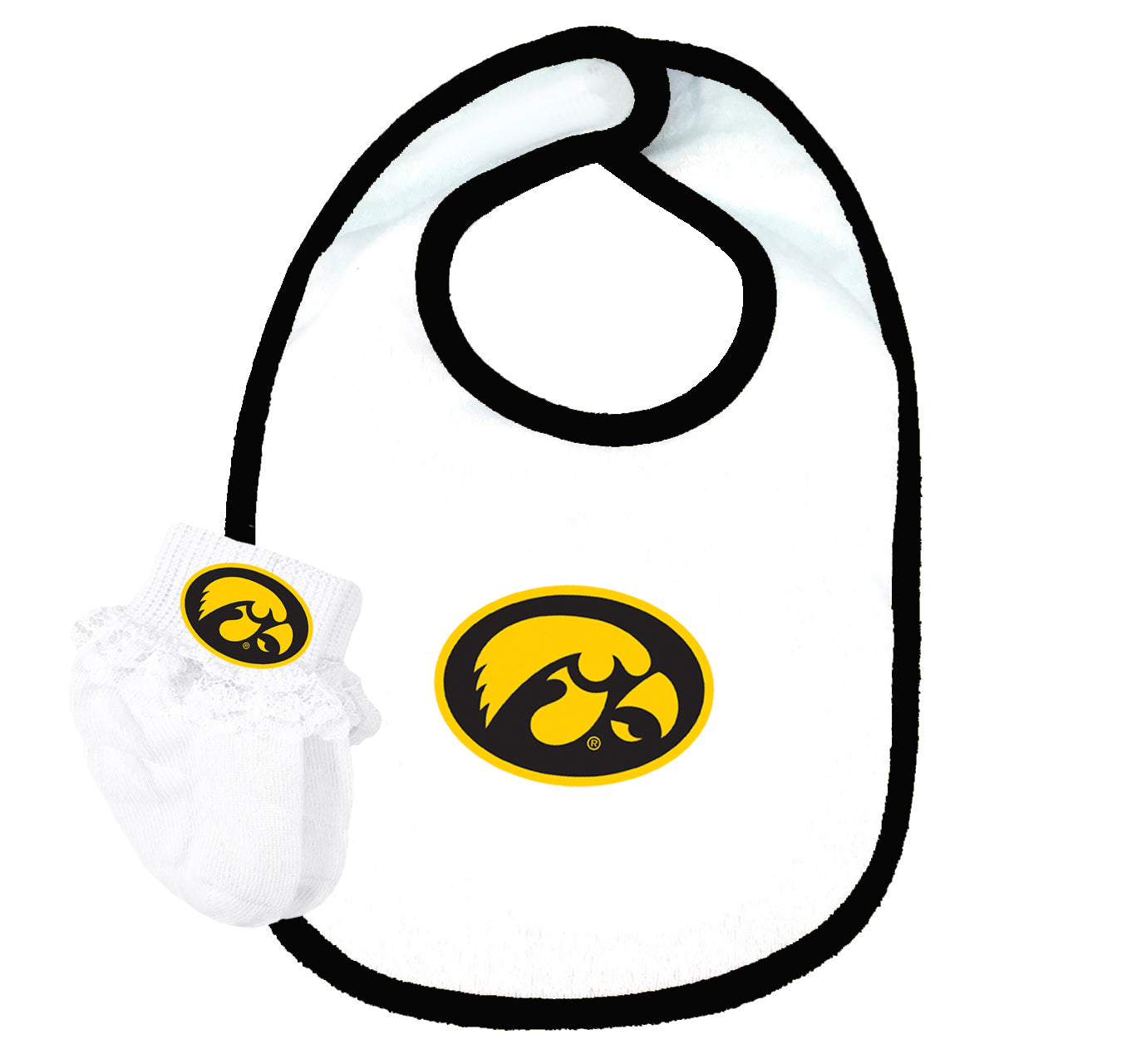 Iowa Hawkeyes Baby Bib and Socks Set