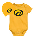 Iowa Hawkeyes LOGO Baby Onesie and Cap Set