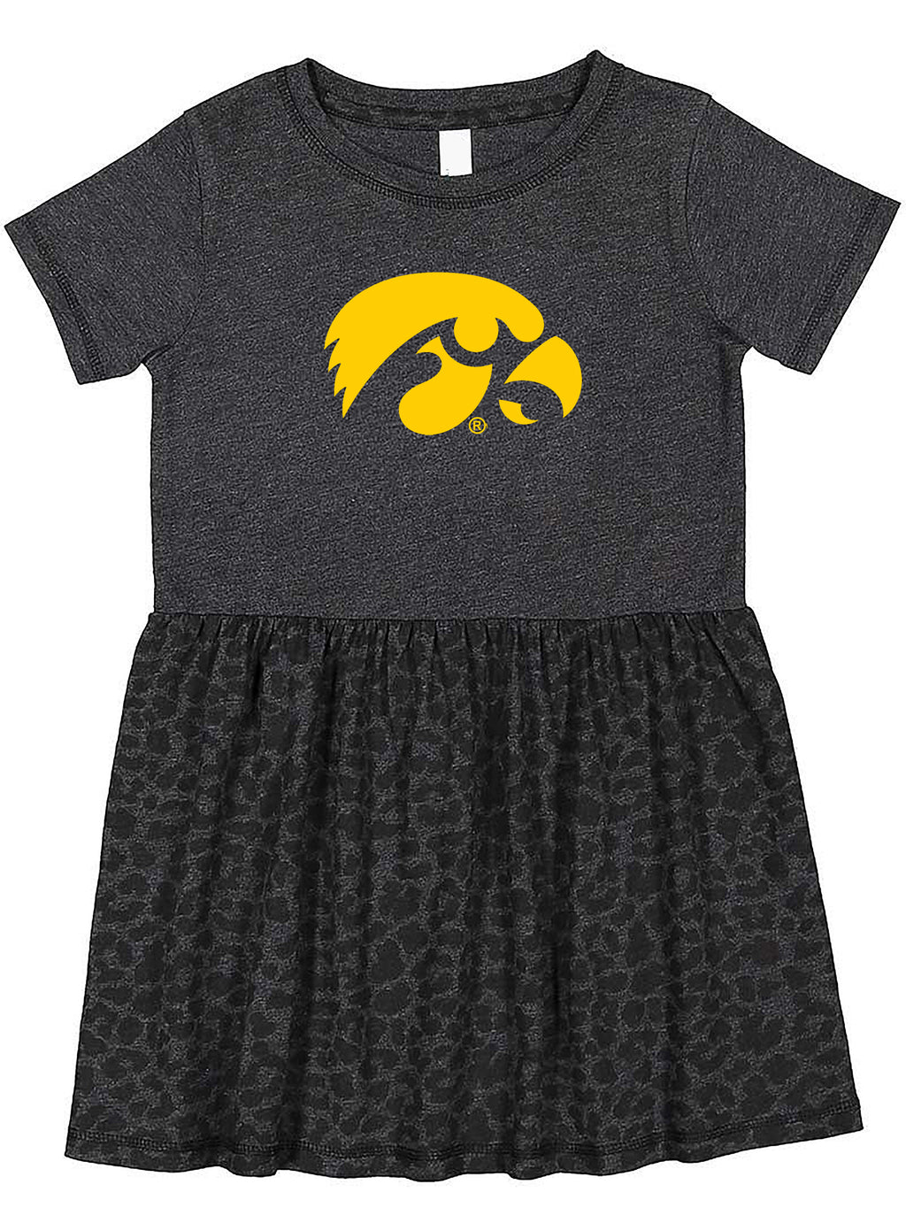 Iowa Hawkeyes Toddler Dress - Smoke/Black Leopard