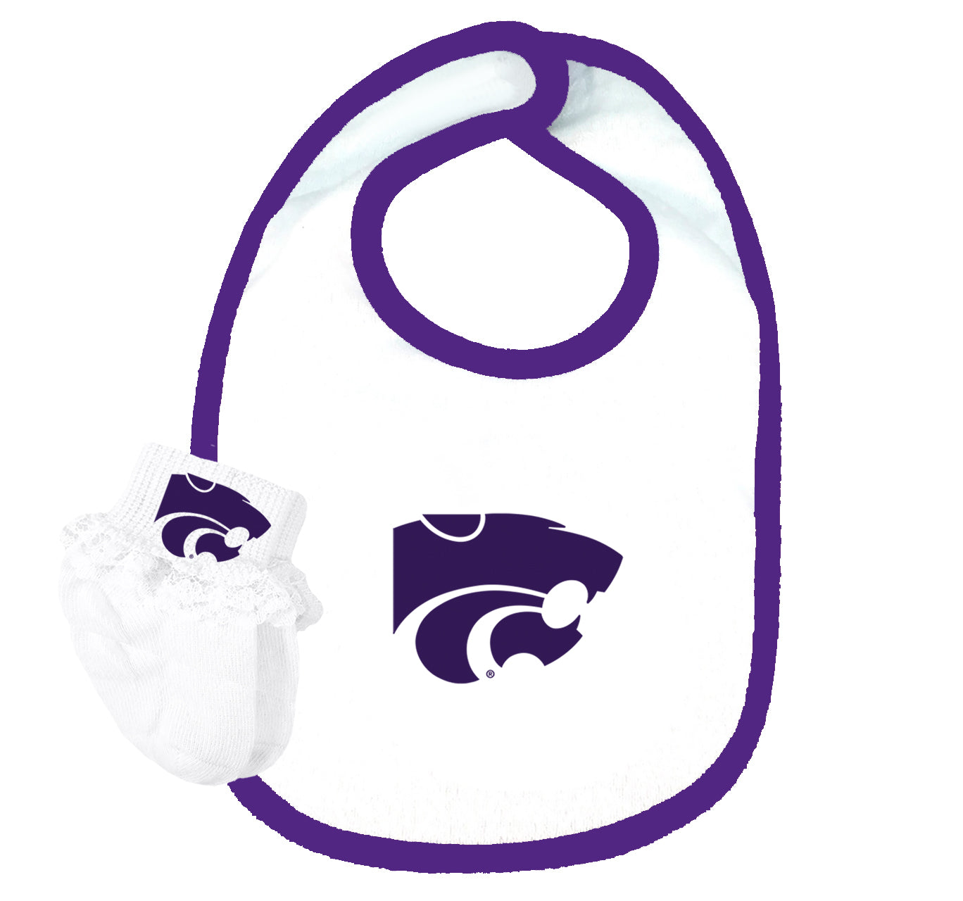 Kansas State Wildcats Baby Bib and Socks Set