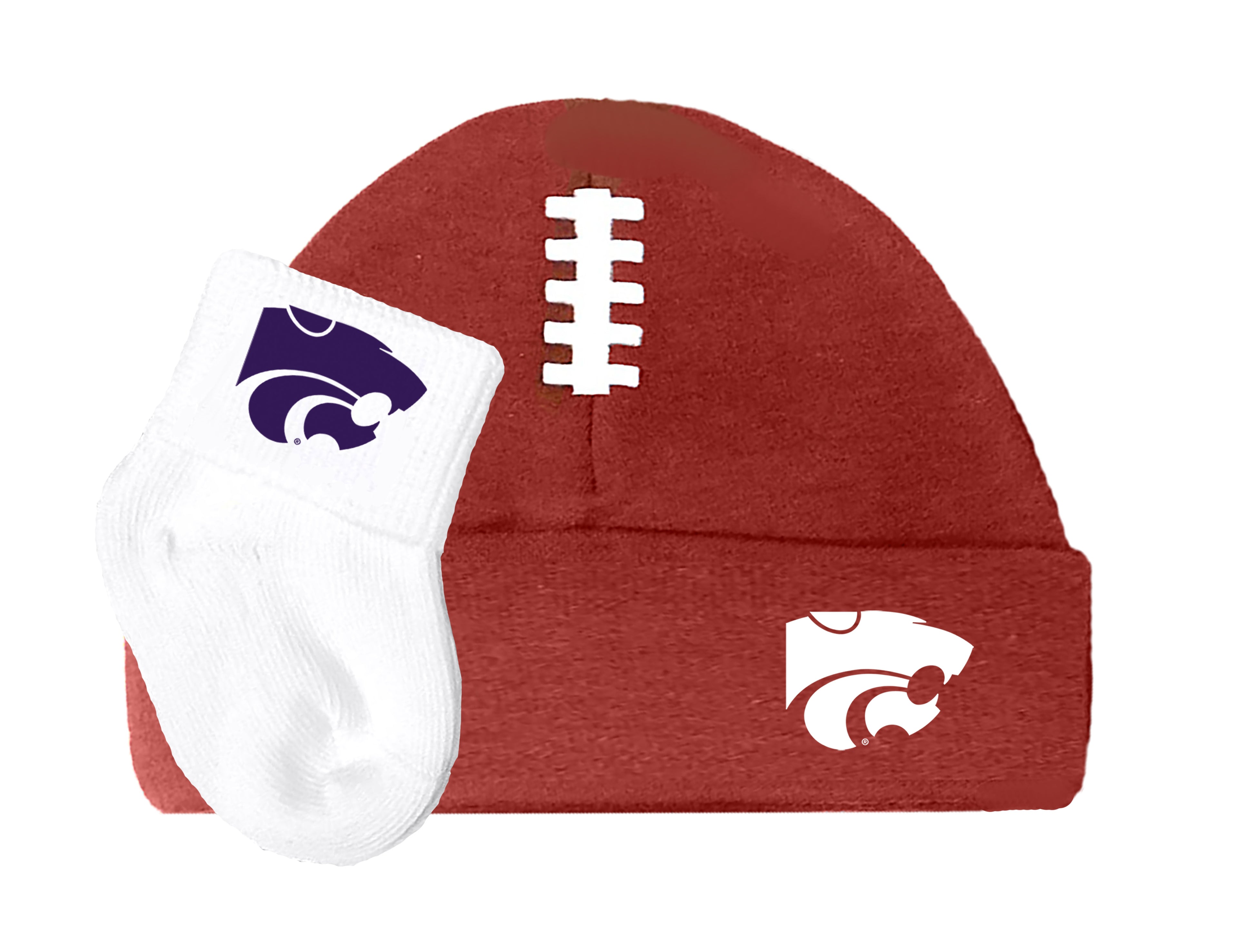 Kansas State Wildcats Baby Brown Football Cap and Socks Set 0-9 Months