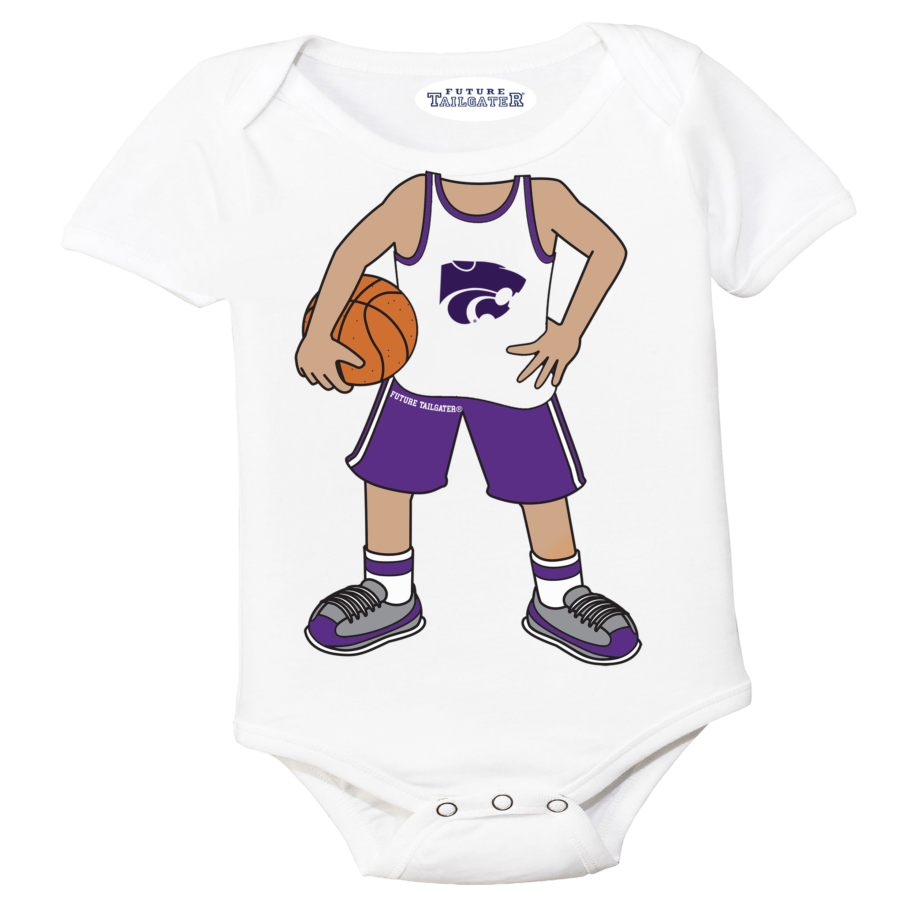 Kansas State Wildcats Heads Up! Basketball Player Baby Bodysuit