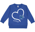 Memphis Tigers Love Heart Baby/Toddler/Youth Sweatshirt