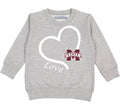 Mississippi State Bulldogs Love Heart Baby/Toddler/Youth Sweatshirt