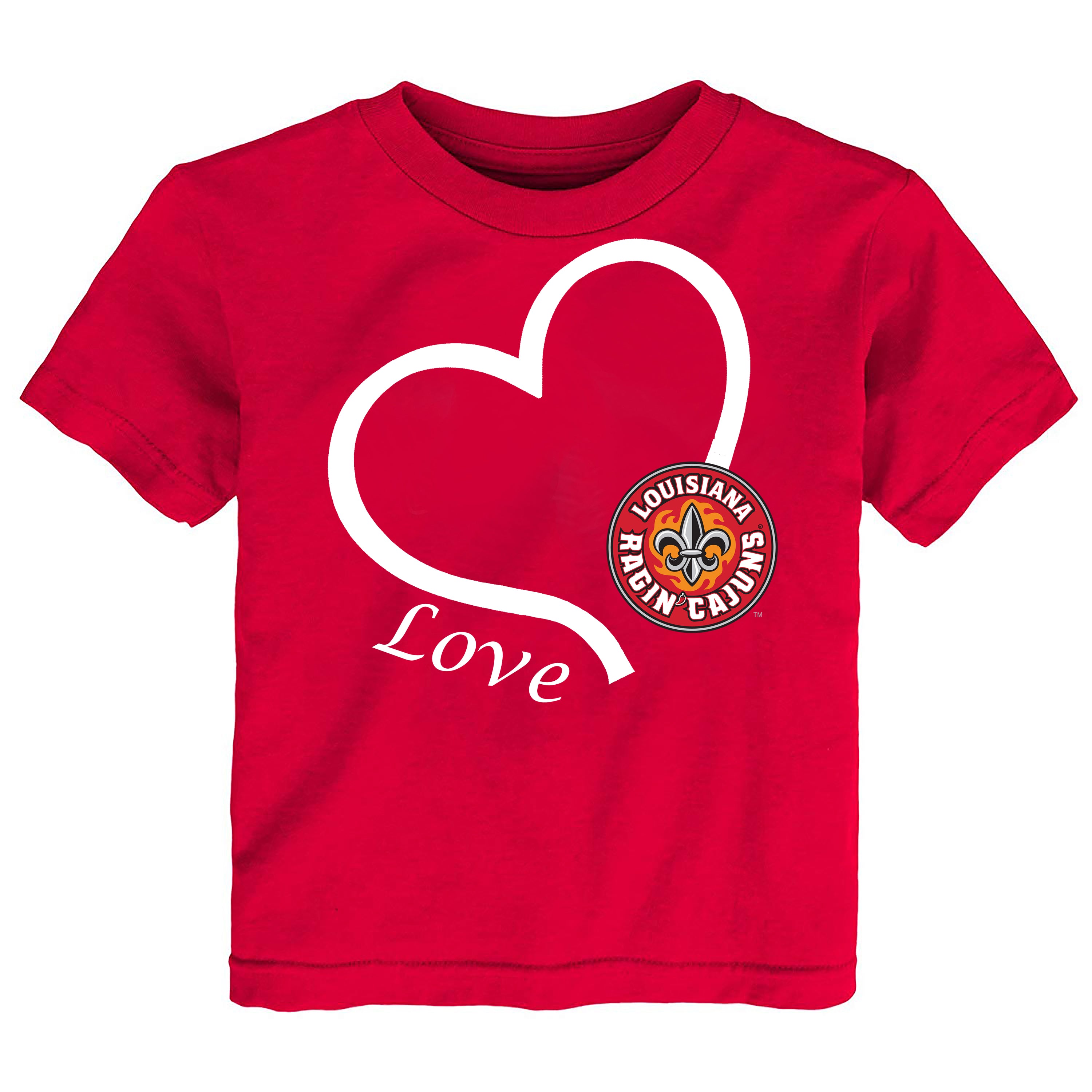 Louisiana Ragin' Cajuns Love Heart Baby/Toddler/Youth T-Shirt