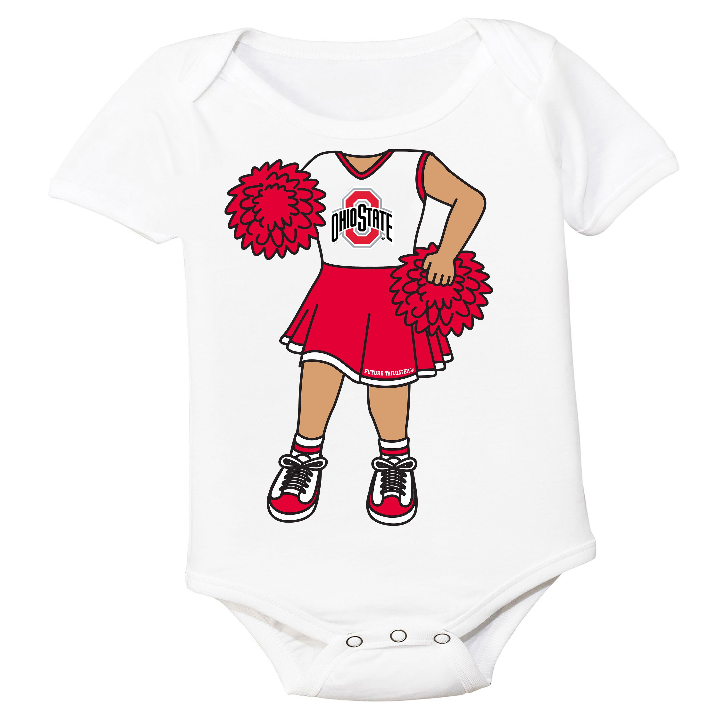 Ohio State Buckeyes Heads Up! Cheerleader Baby Bodysuit