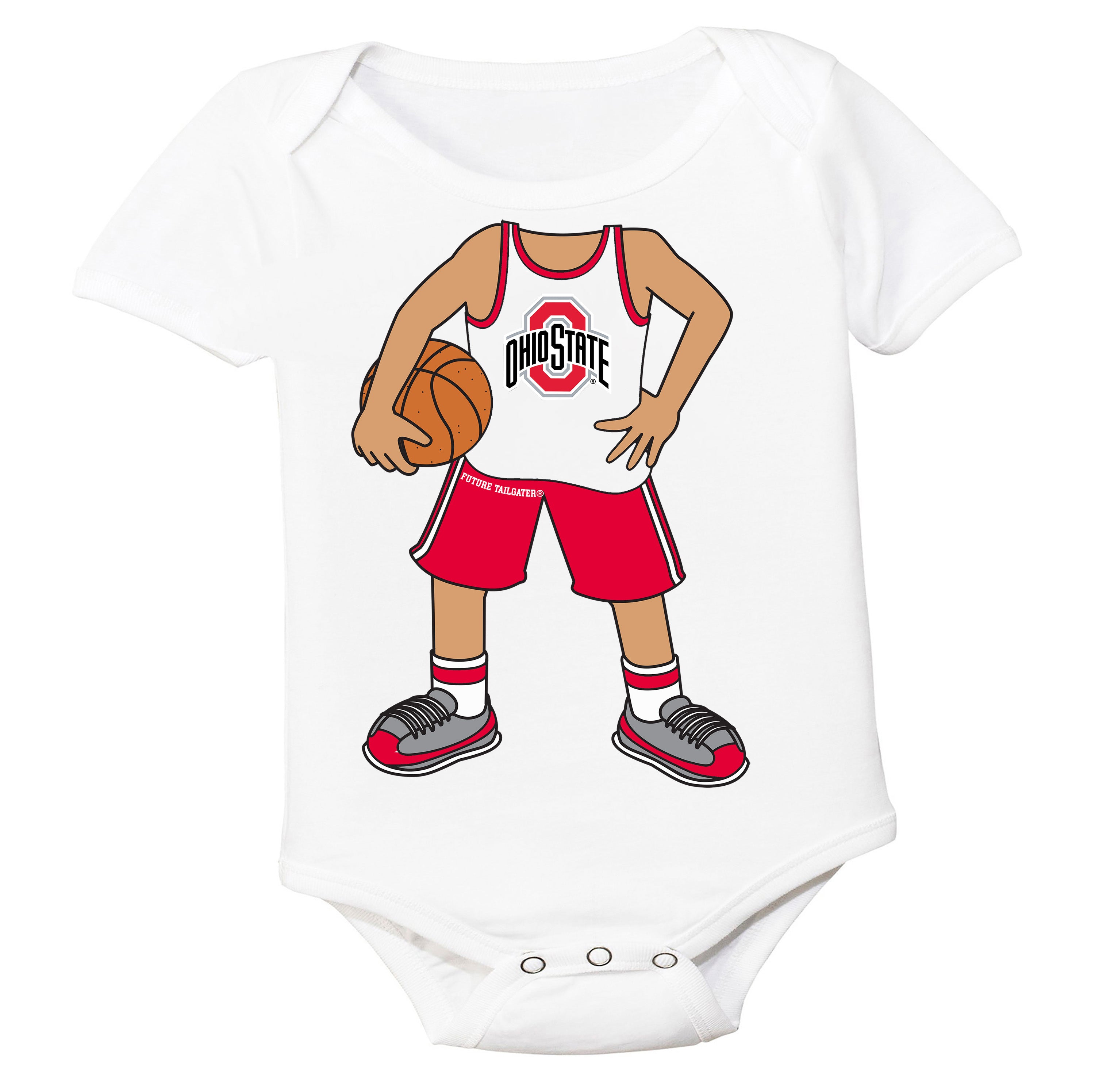 Ohio State Buckeyes Heads Up! Basketball Player Baby Bodysuit