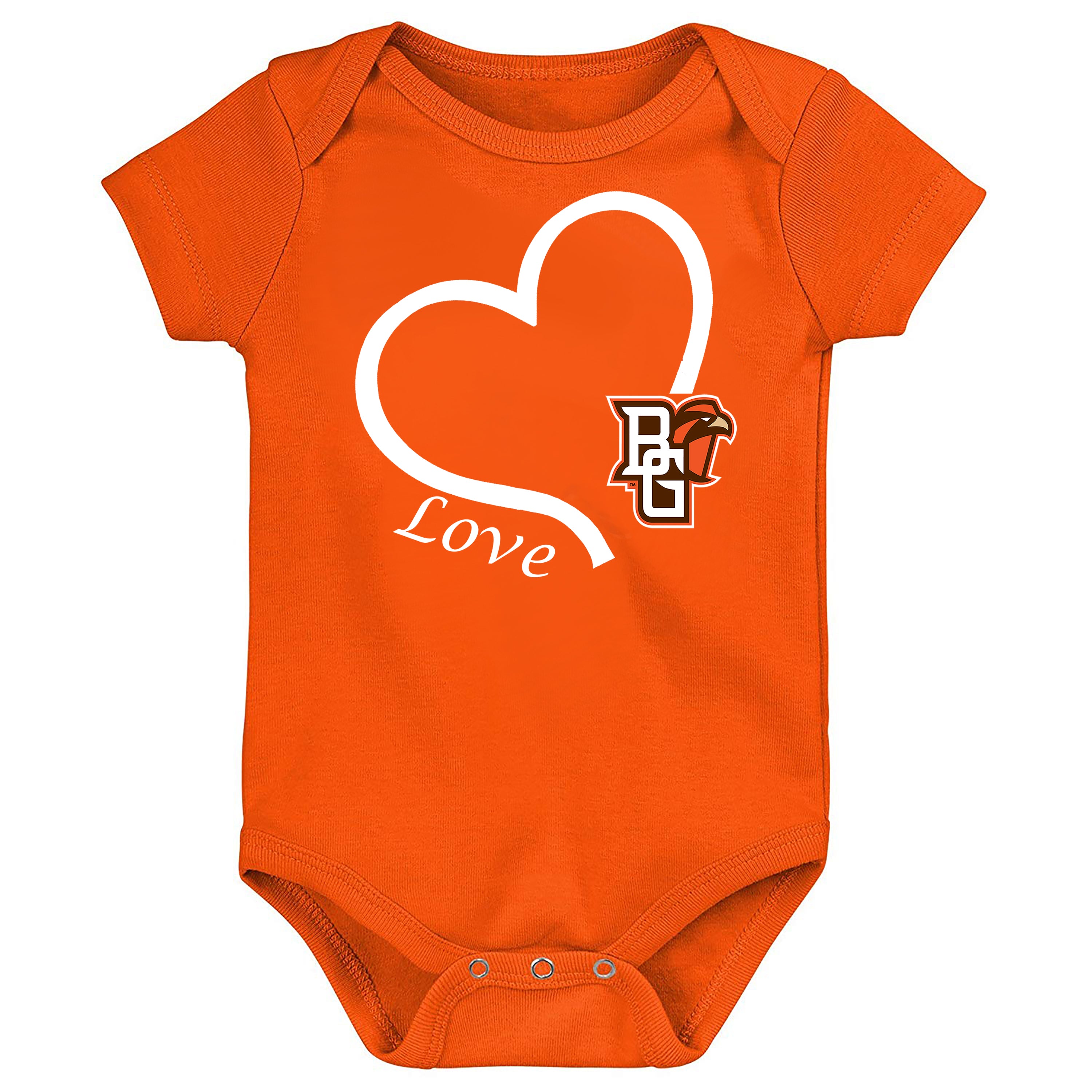 Bowling Green St. Falcons Love Heart Baby Bodysuit