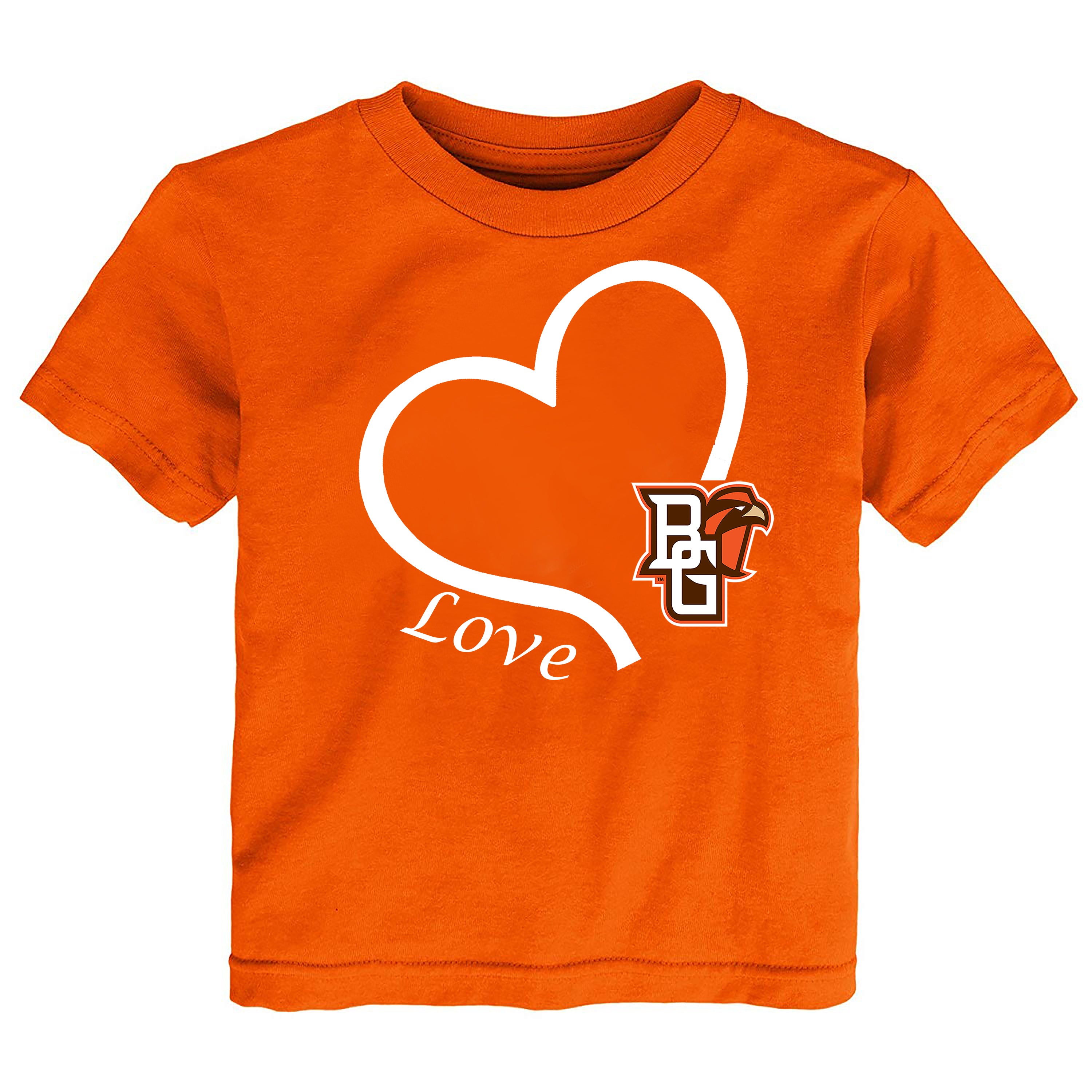 Bowling Green St. Falcons Love Heart Baby/Toddler/Youth T-Shirt