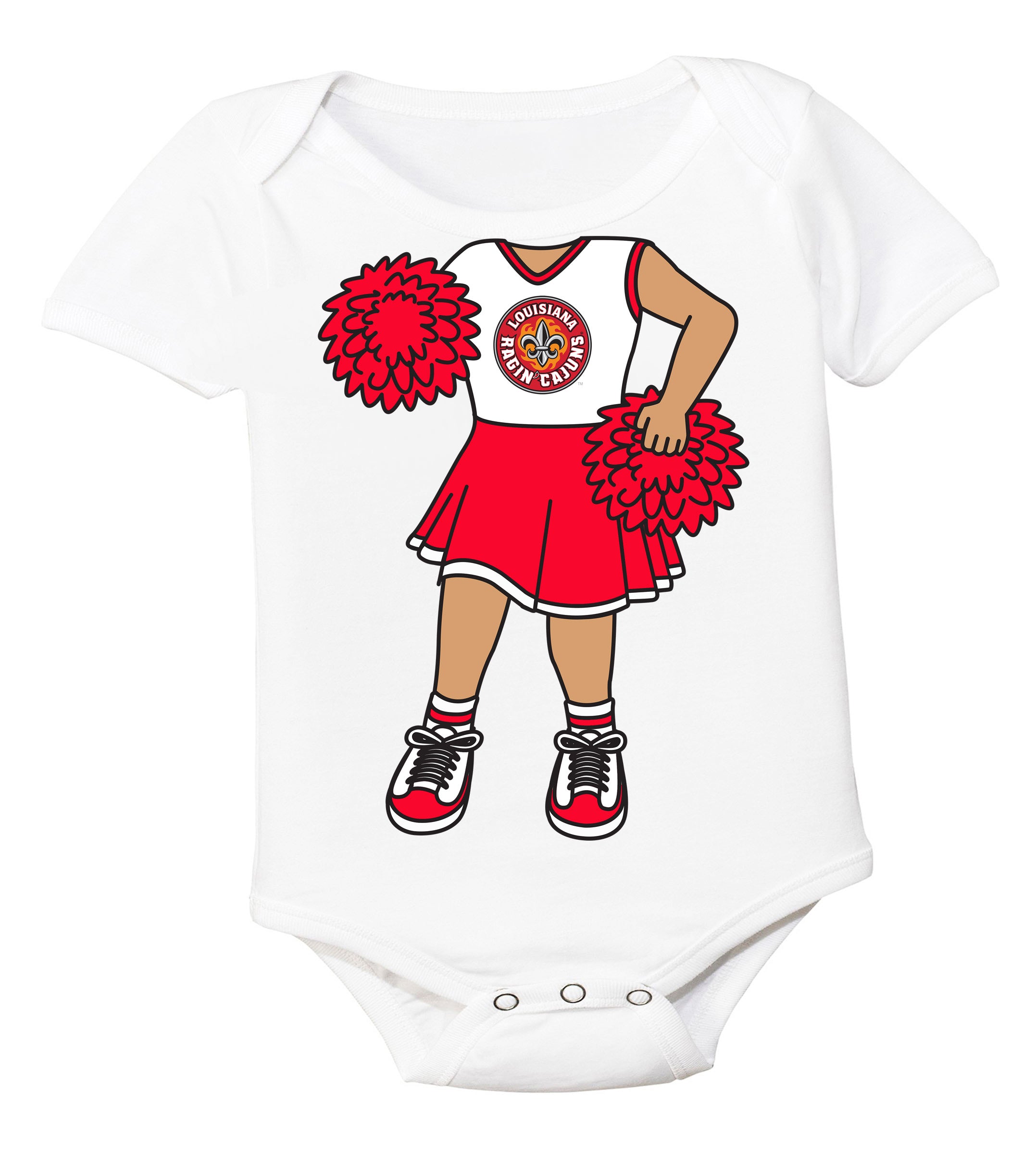 Louisiana Ragin' Cajuns Heads Up! Cheerleader Baby Bodysuit