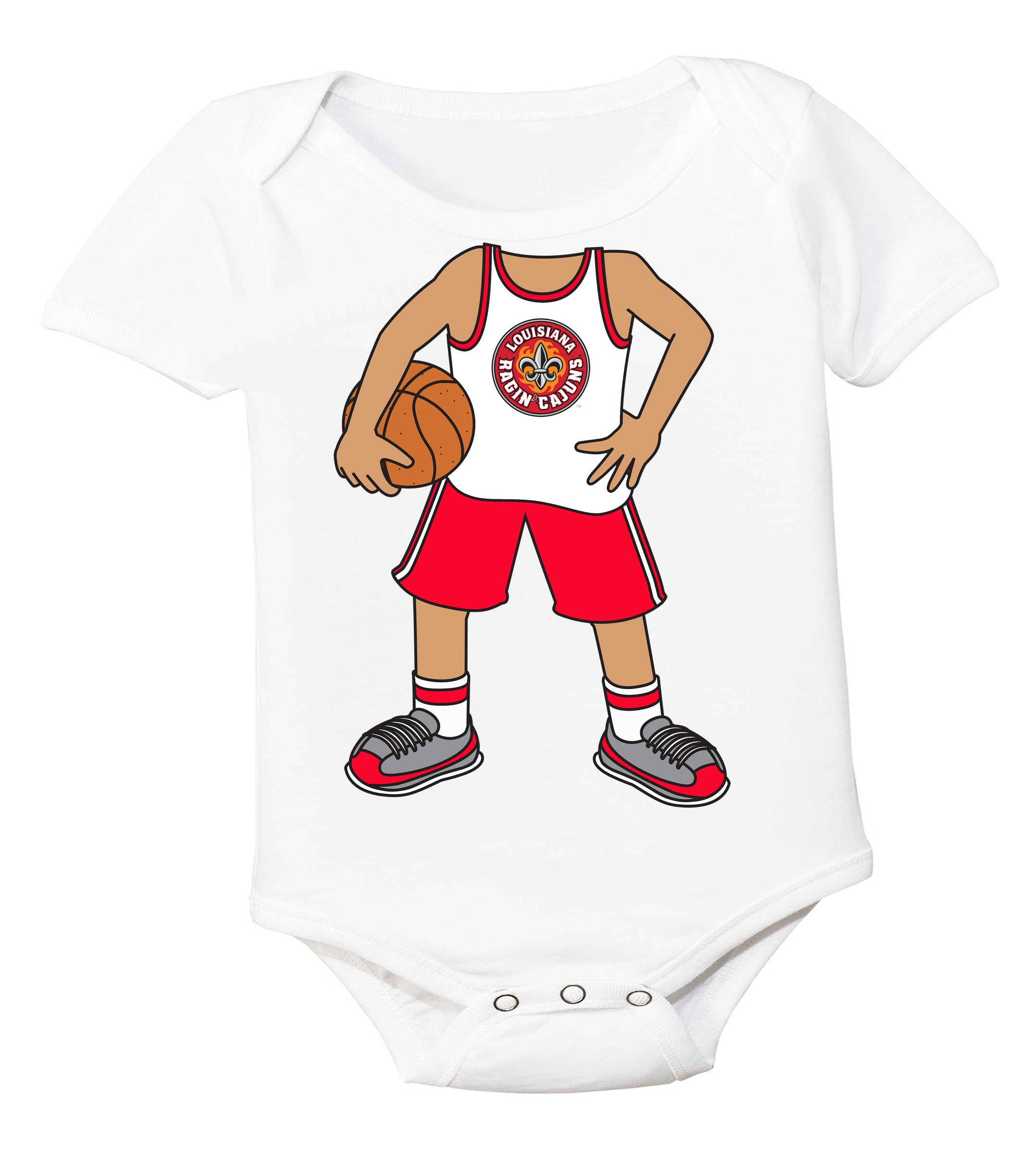 Louisiana Ragin' Cajuns Heads Up! Basketball Player Baby Bodysuit