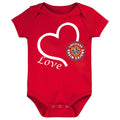 Louisiana Ragin' Cajuns Love Heart Baby Bodysuit