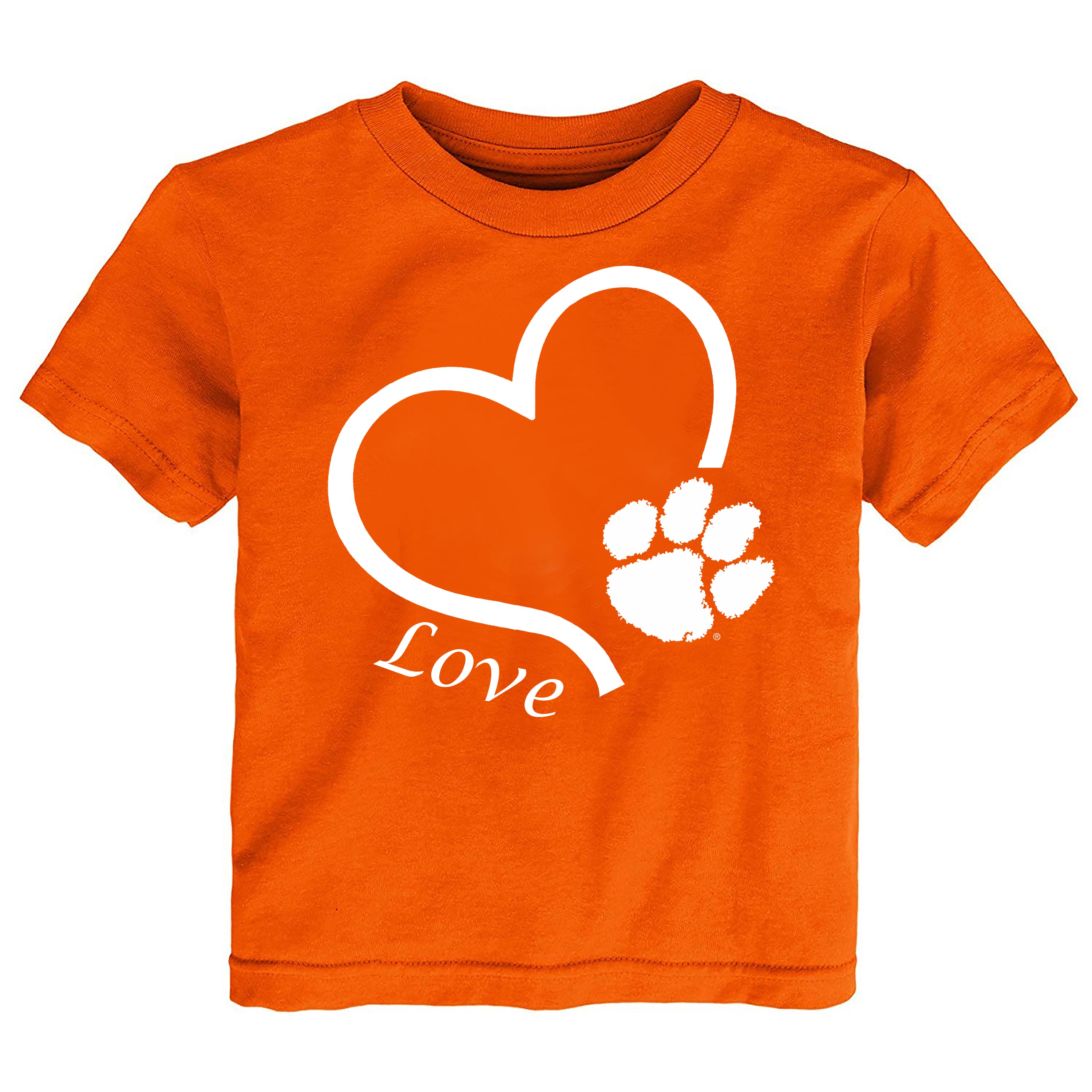 Clemson Tigers Love Heart Baby/Toddler/Youth T-Shirt