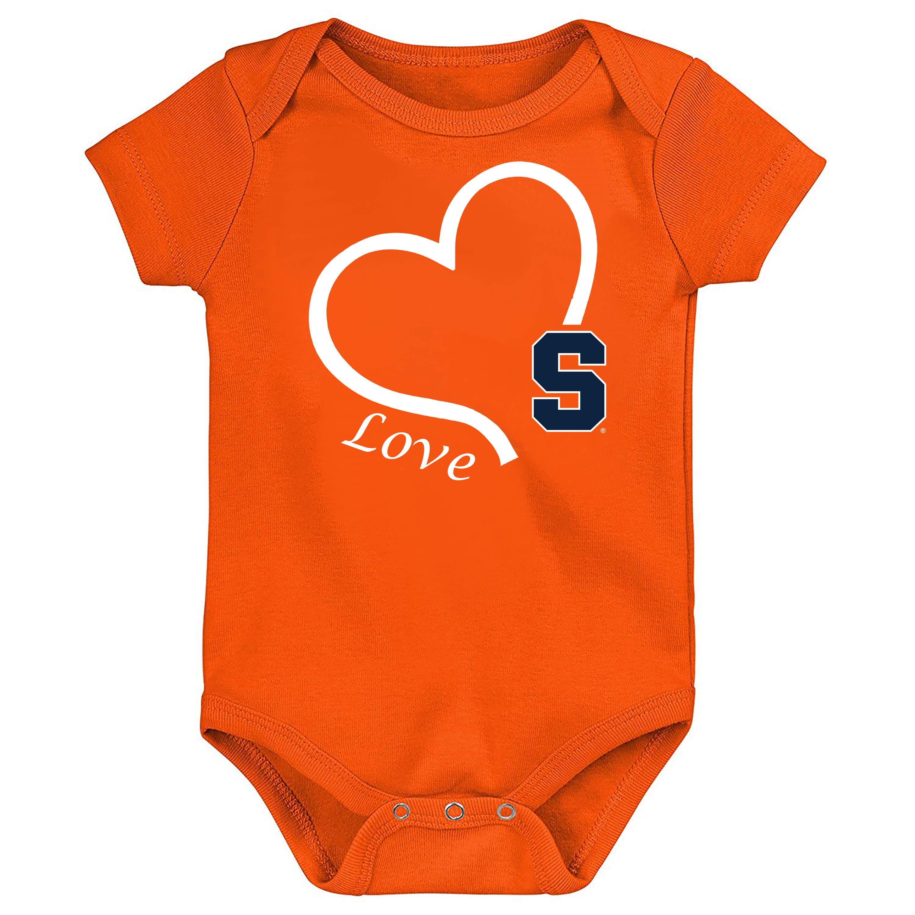 Syracuse Orange Love Heart Baby Bodysuit