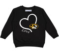 Missouri Tigers Love Heart Baby/Toddler/Youth Sweatshirt