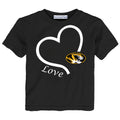 Missouri Tigers Love Heart Baby/Toddler/Youth T-Shirt