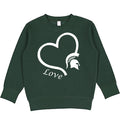 Michigan State Spartans Love Heart Baby/Toddler/Youth Sweatshirt