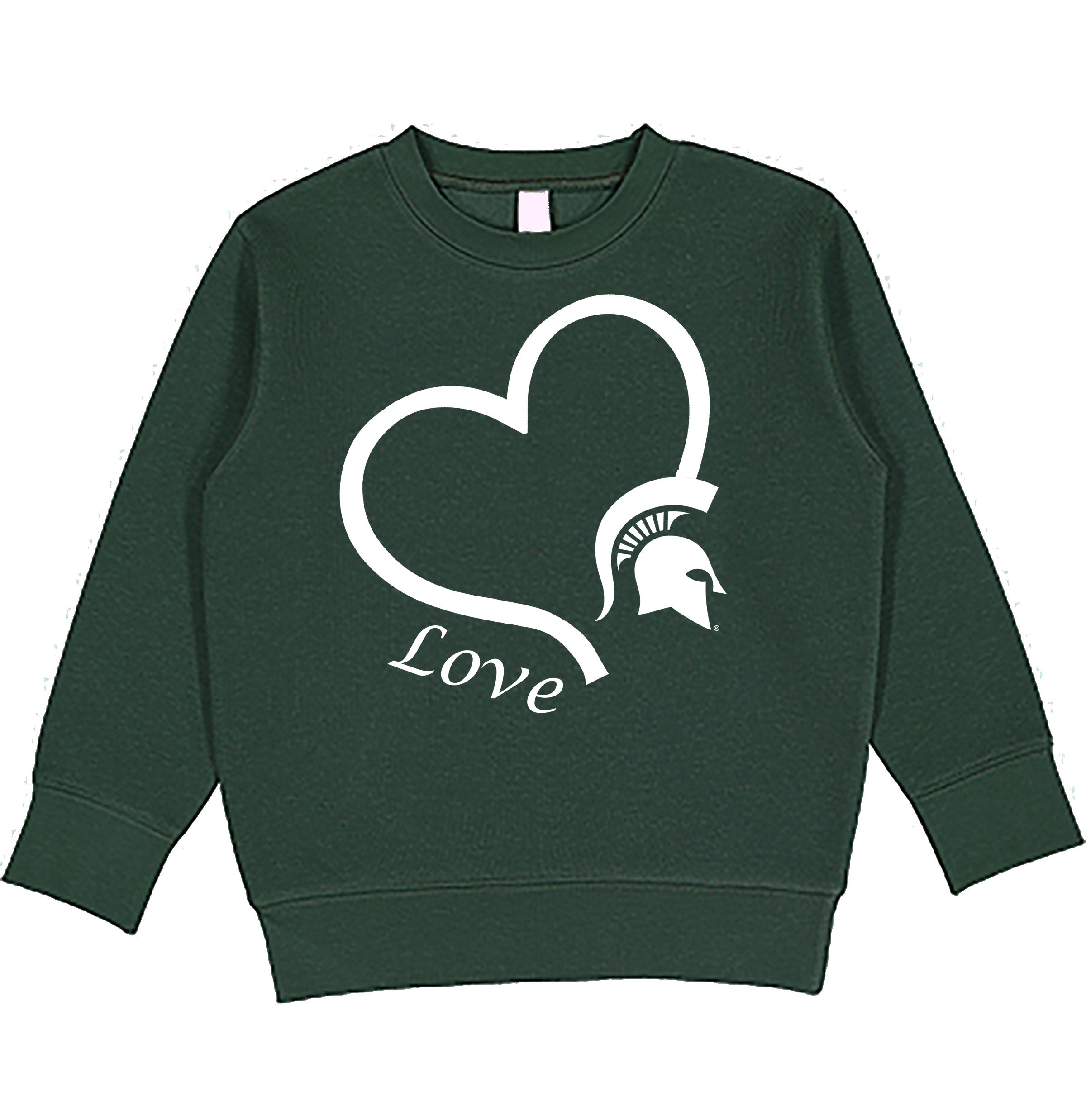 Michigan State Spartans Love Heart Baby/Toddler/Youth Sweatshirt