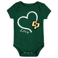 Cal Poly Mustangs Love Heart Baby Bodysuit