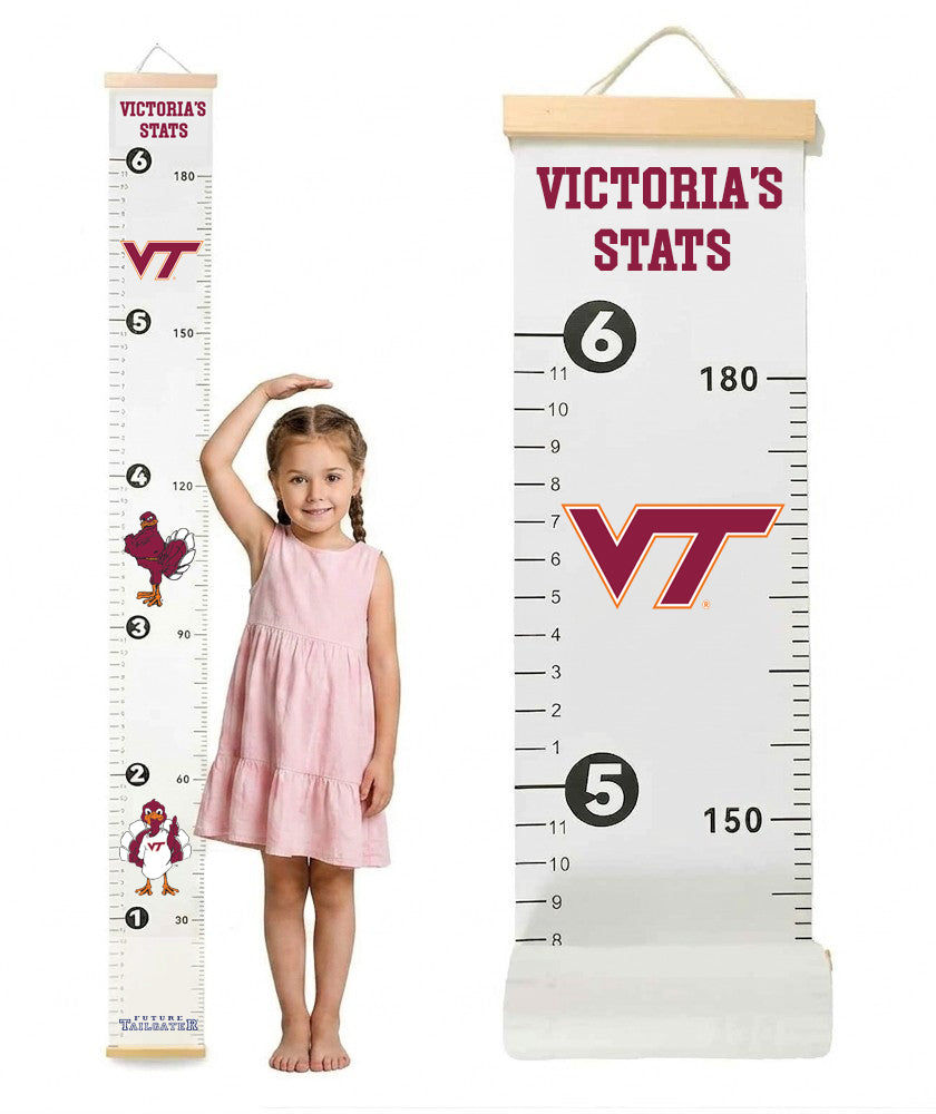 Virginia Tech Hokies Baby Height Growth Chart for Kids - Personalized