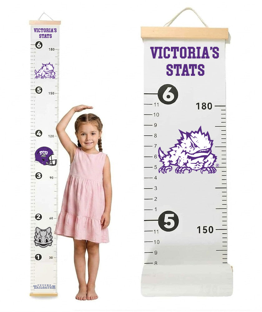 TCU Horned Frogs  Baby Height Growth Chart for Kids - Personalized