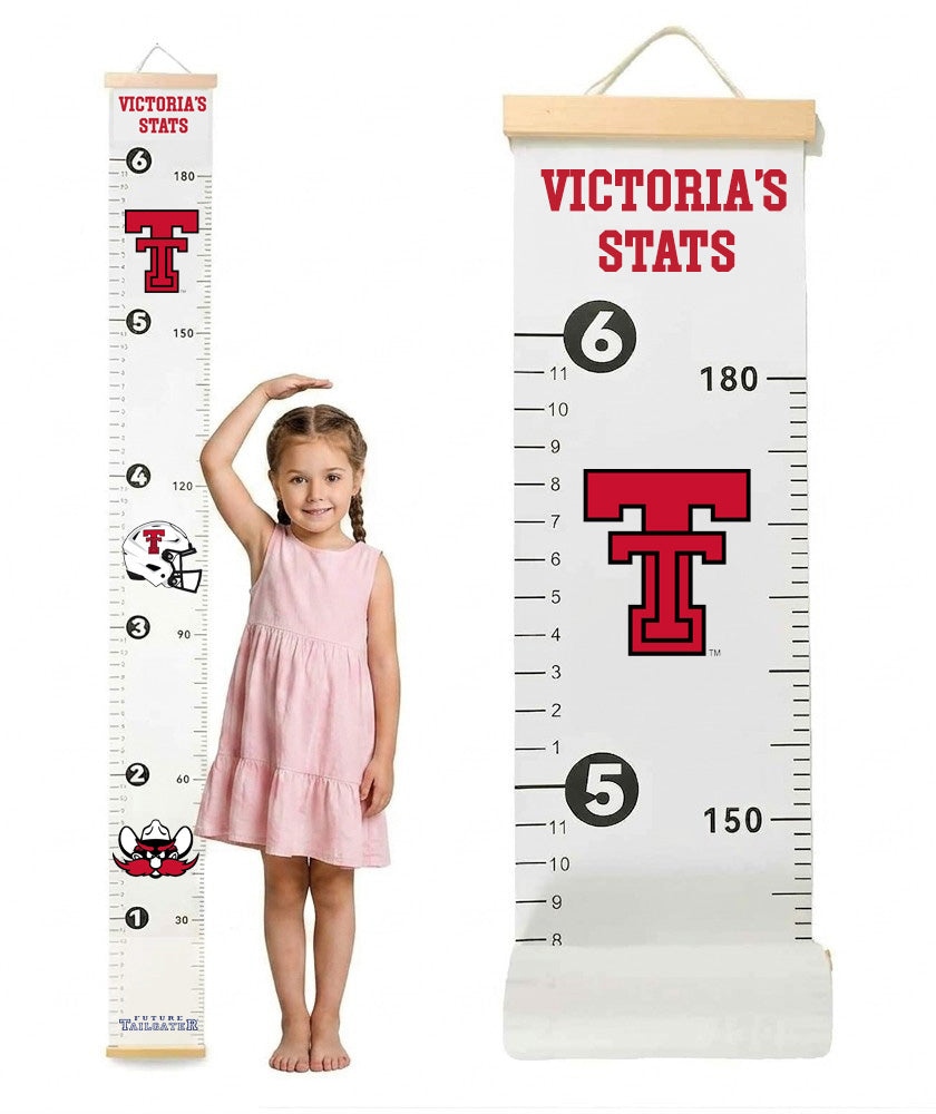 Texas Tech Red Raiders Baby Height Growth Chart for Kids - Personalized