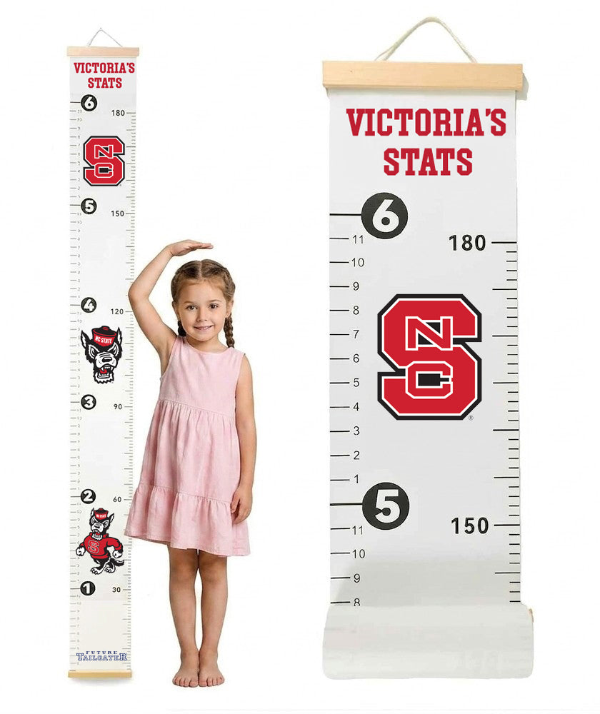 NC State Wolfpack Baby Height Growth Chart for Kids - Personalized